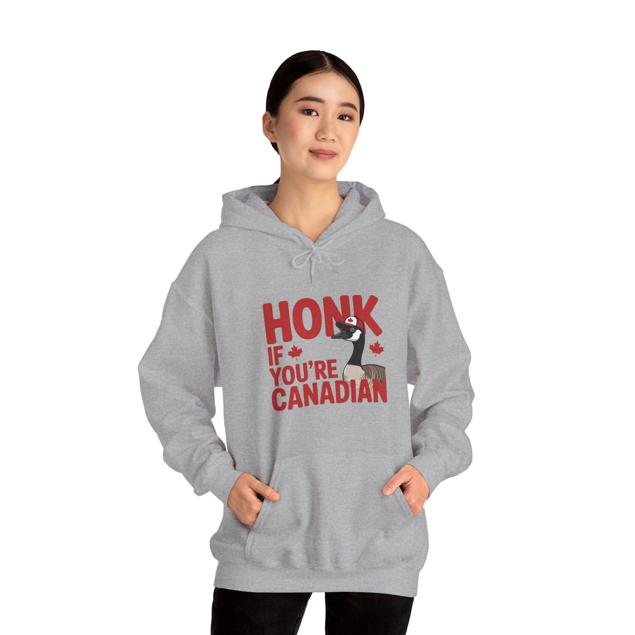 Hoodie - "Honk If You're Canadian" Maple Goose Canada Pride Sweatshirt