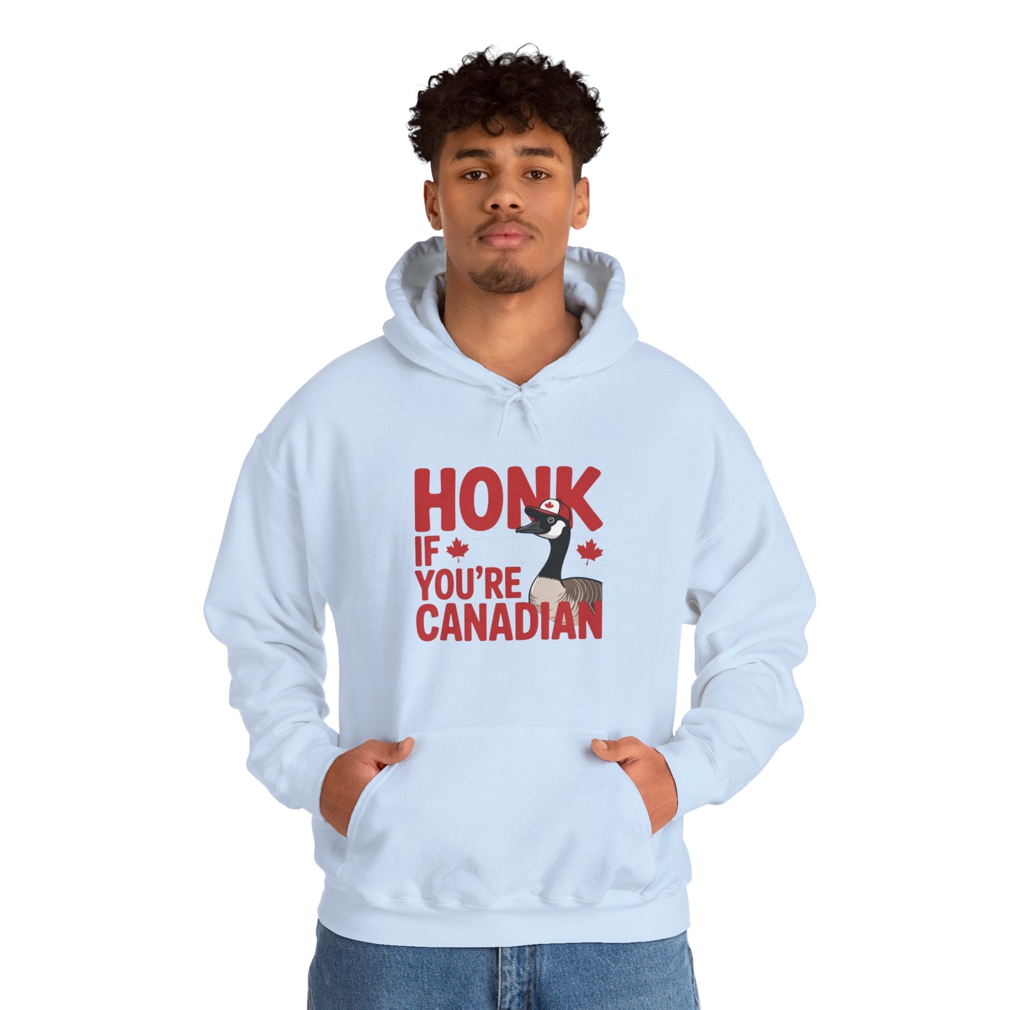 Hoodie - "Honk If You're Canadian" Maple Goose Canada Pride Sweatshirt