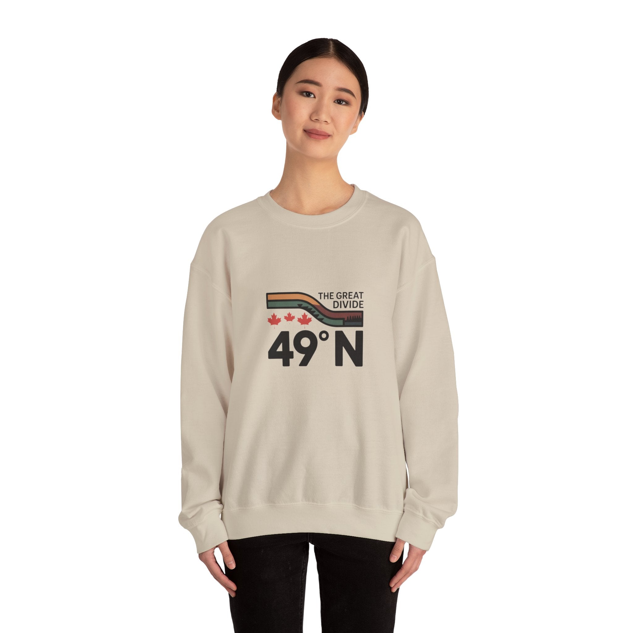 49N The Great Divide Sweatshirt — Canadian Border Graphic Crewneck