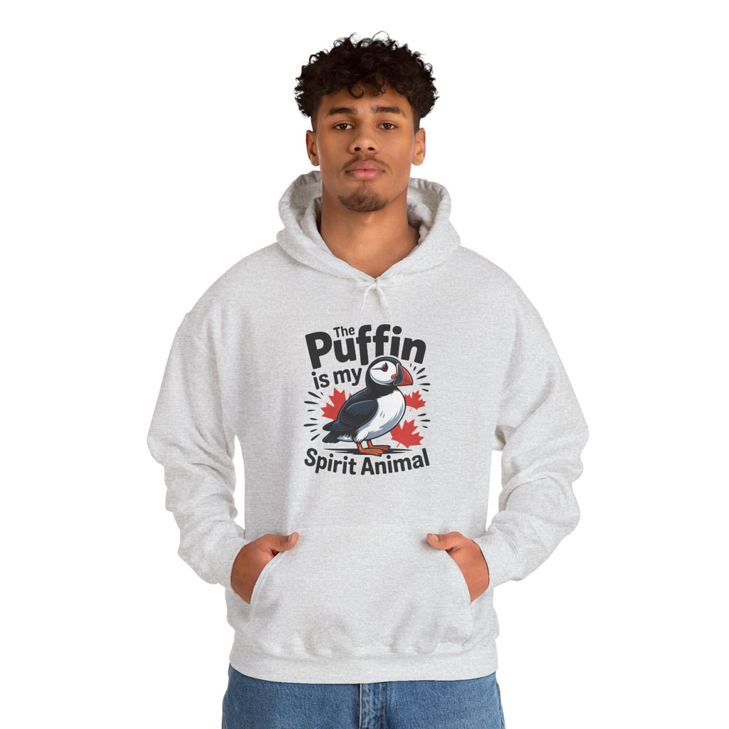 Puffin Spirit Animal Hoodie — "The Puffin is my Spirit Animal" Cute Bird Graphic Hooded Sweatshirt
