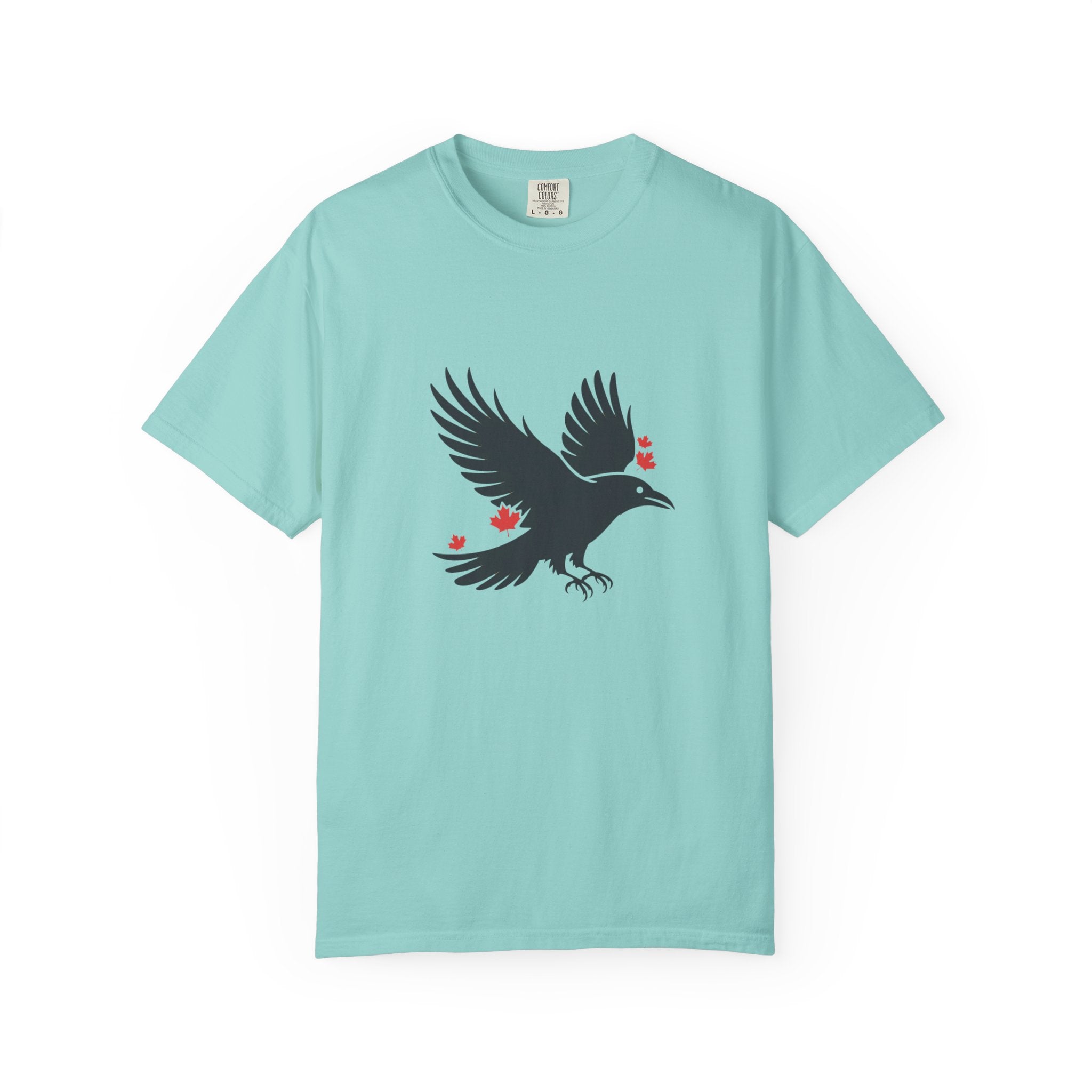 Raven with Red Maple Leaves T-Shirt