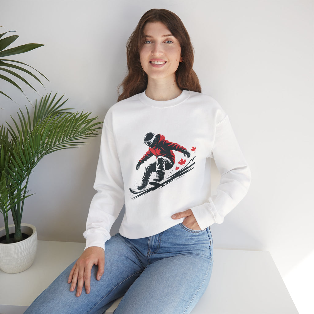 Snowboarder Graphic Sweatshirt – Red Jacket Winter Snowboarding Crewneck