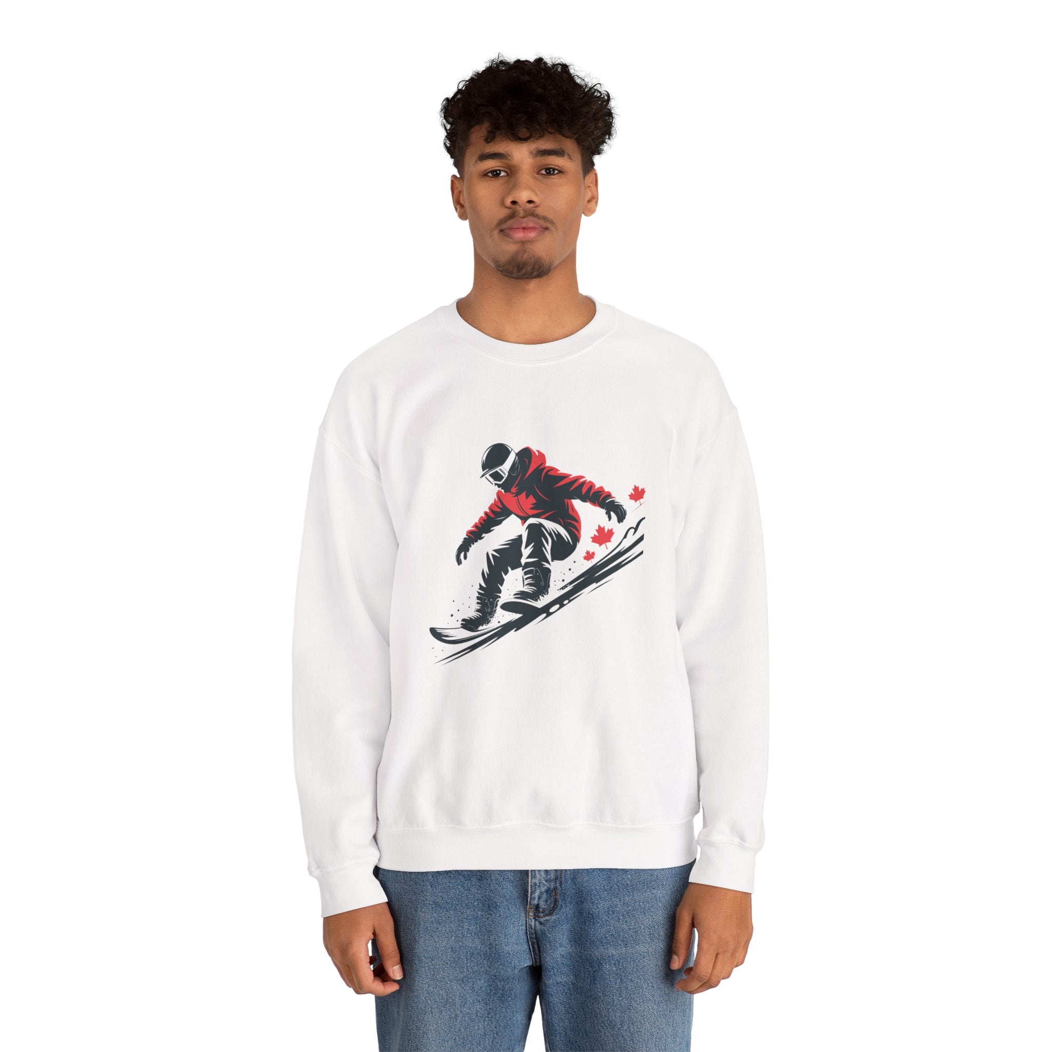 Snowboarder Graphic Sweatshirt – Red Jacket Winter Snowboarding Crewneck