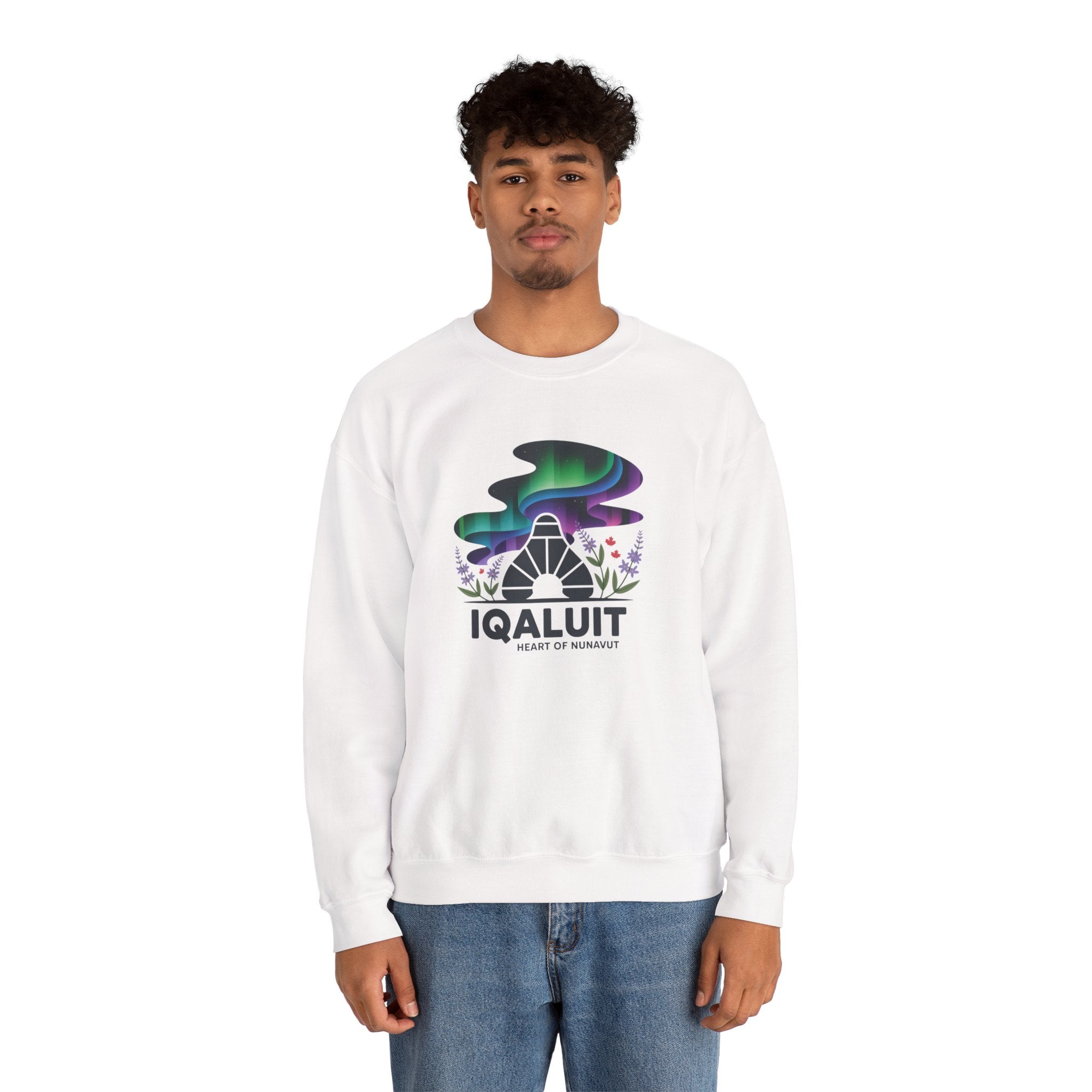 Iqaluit Northern Lights Sweatshirt – Heart of Nunavut Souvenir Crewneck