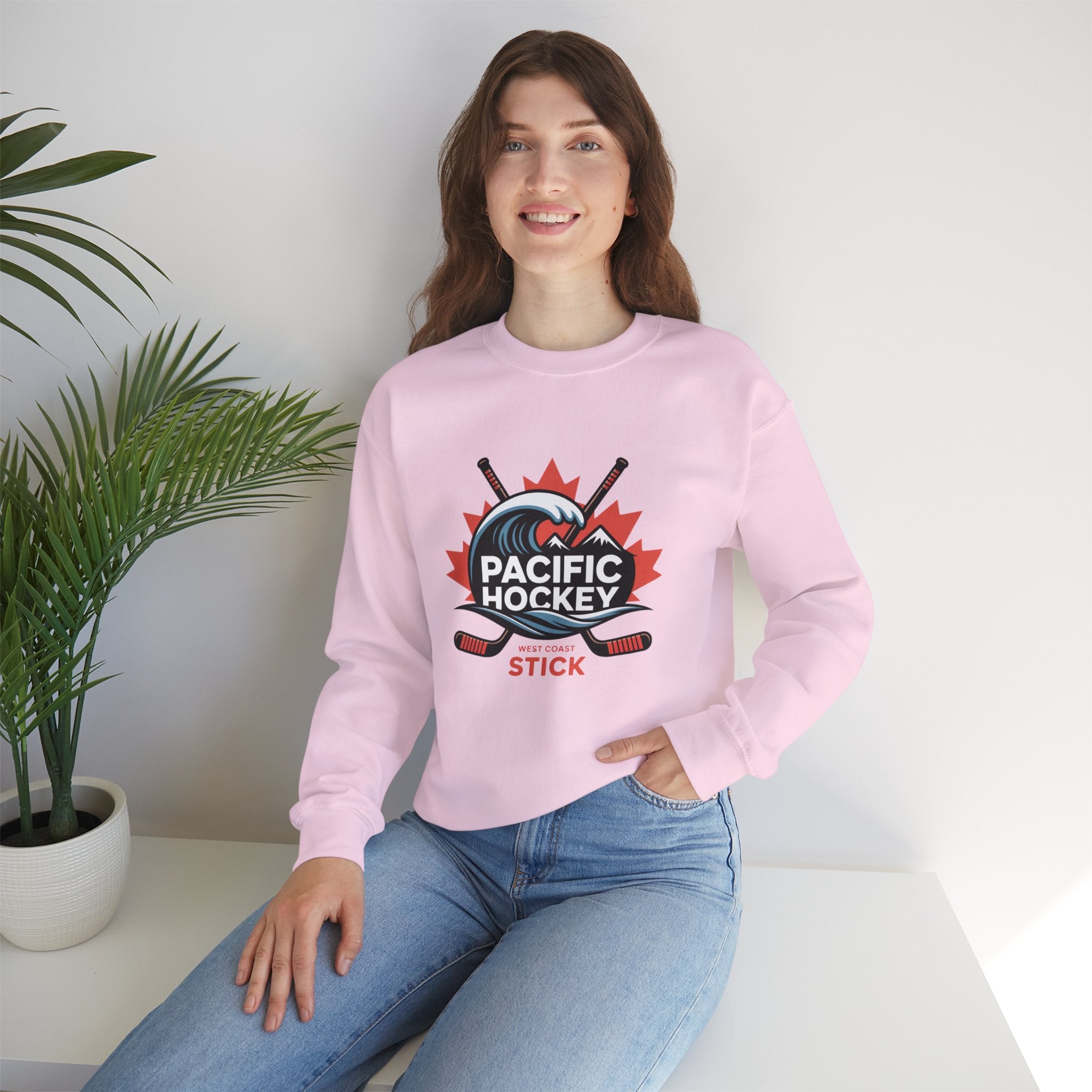 Pacific Hockey Crewneck Sweatshirt – Vintage Hockey Logo Pullover