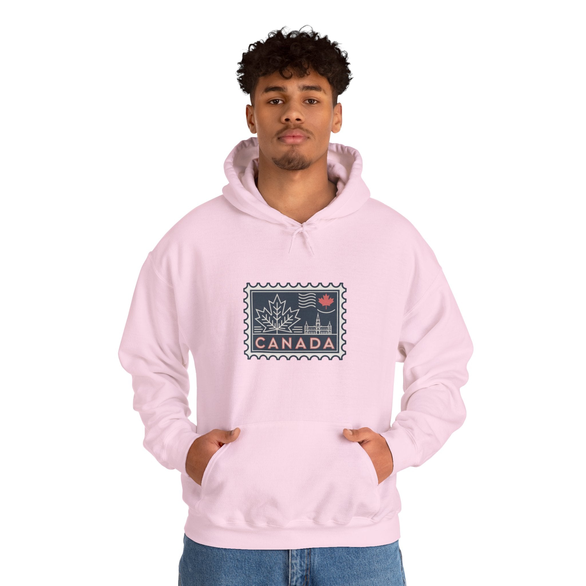 Canada Stamp Hoodie – Vintage Maple Leaf Canadian Travel Sweatshirt
