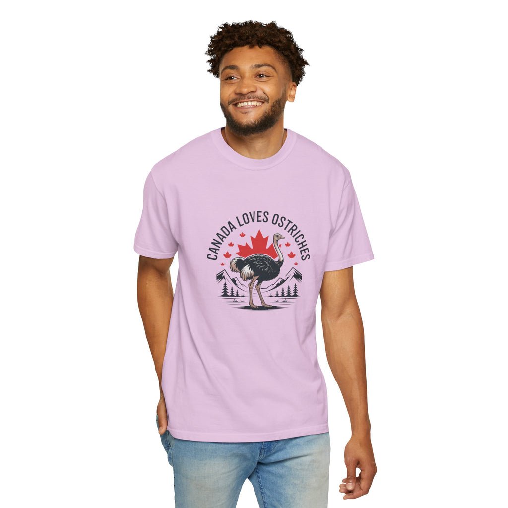 Canada Loves Ostriches T-Shirt — Canadian Novelty Graphic Tee