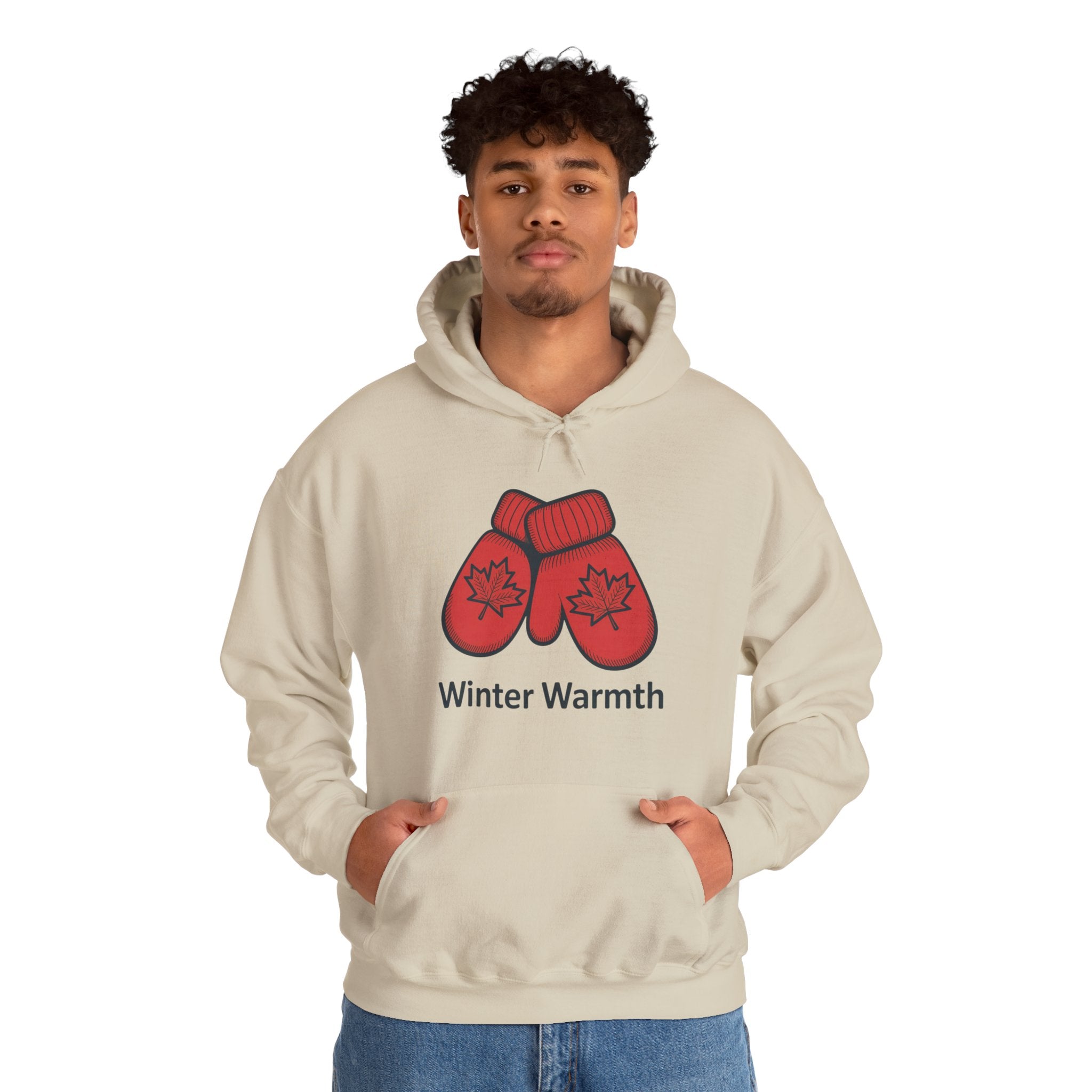 Winter Warmth Hoodie — Red Maple Mittens Cozy Winter Sweatshirt