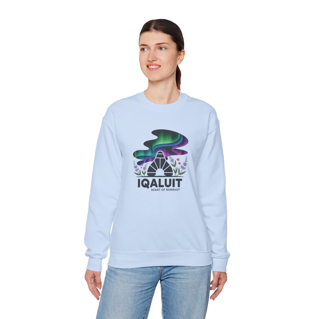 Iqaluit Northern Lights Sweatshirt – Heart of Nunavut Souvenir Crewneck