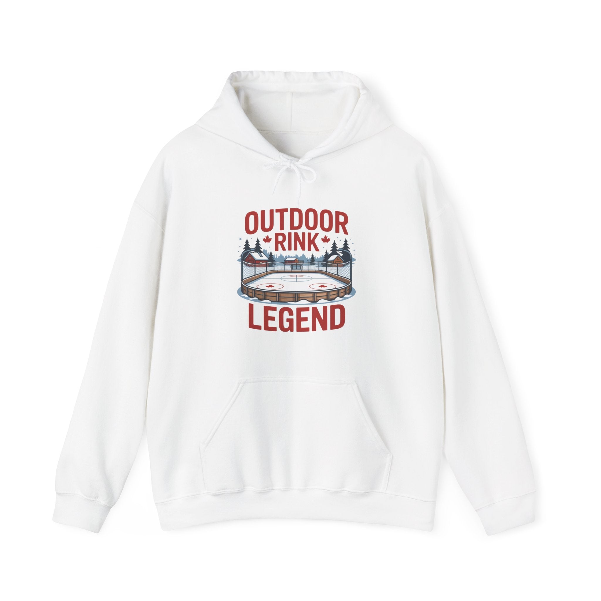 Outdoor Rink Legend Hoodie — Vintage Ice Skating Graphic Pullover