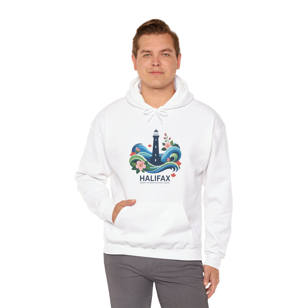 Halifax Lighthouse Hoodie — Coastal Floral Nova Scotia Sweatshirt