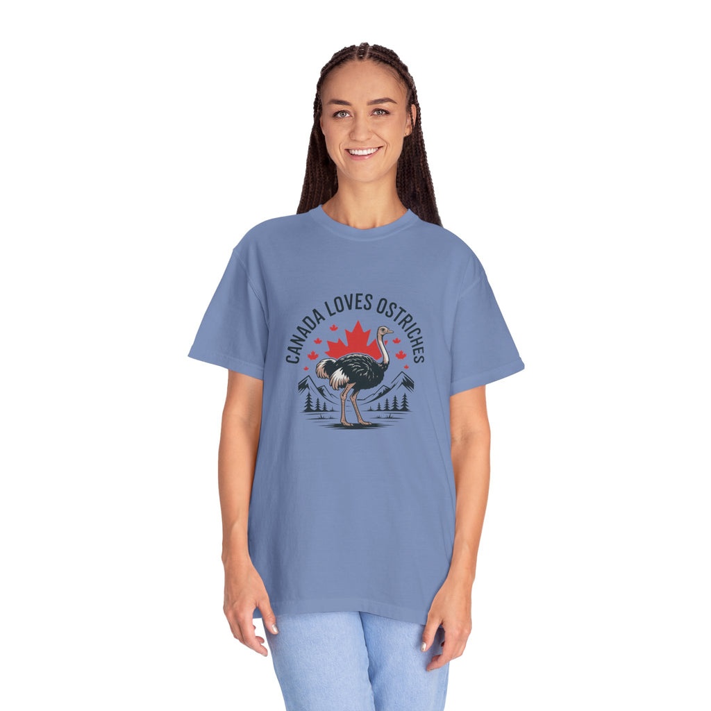 Canada Loves Ostriches T-Shirt — Canadian Novelty Graphic Tee