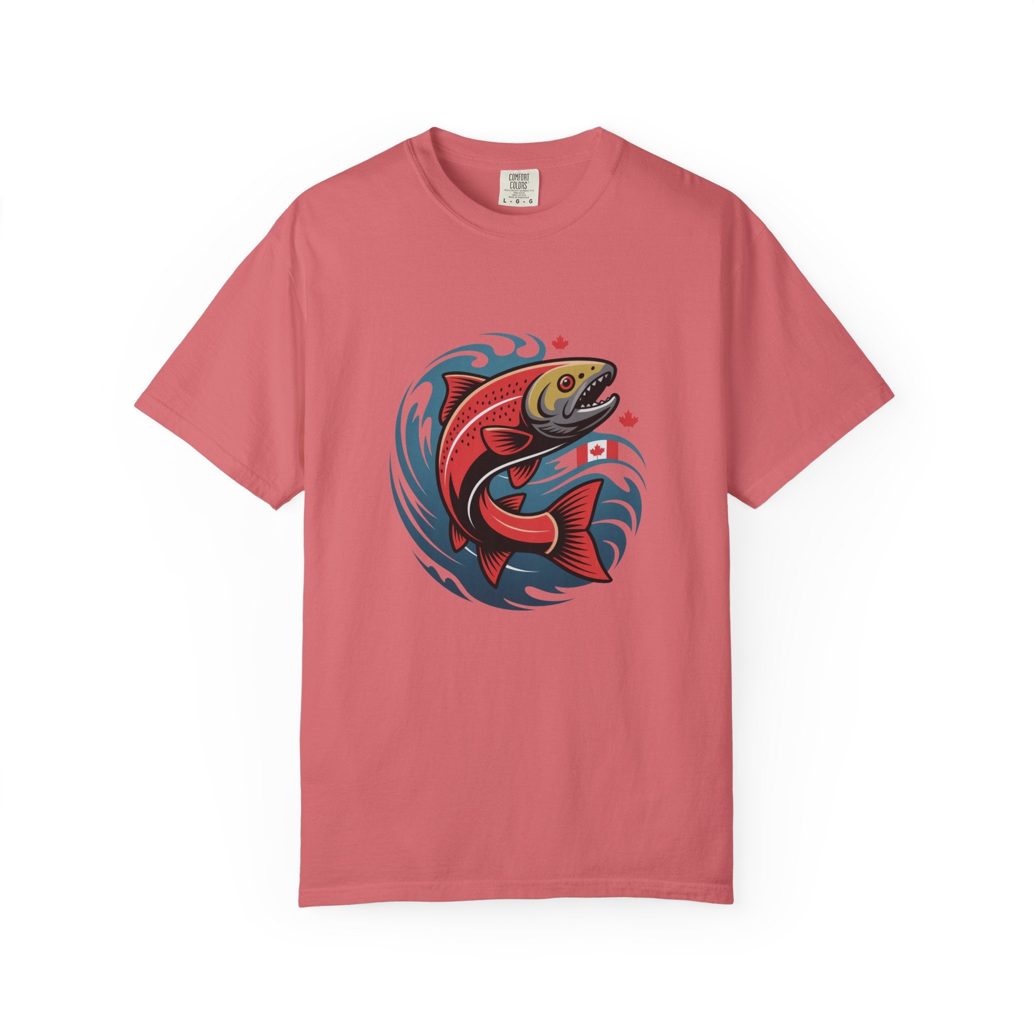 Salmon Wave T‑Shirt — Retro Fishing Graphic Tee