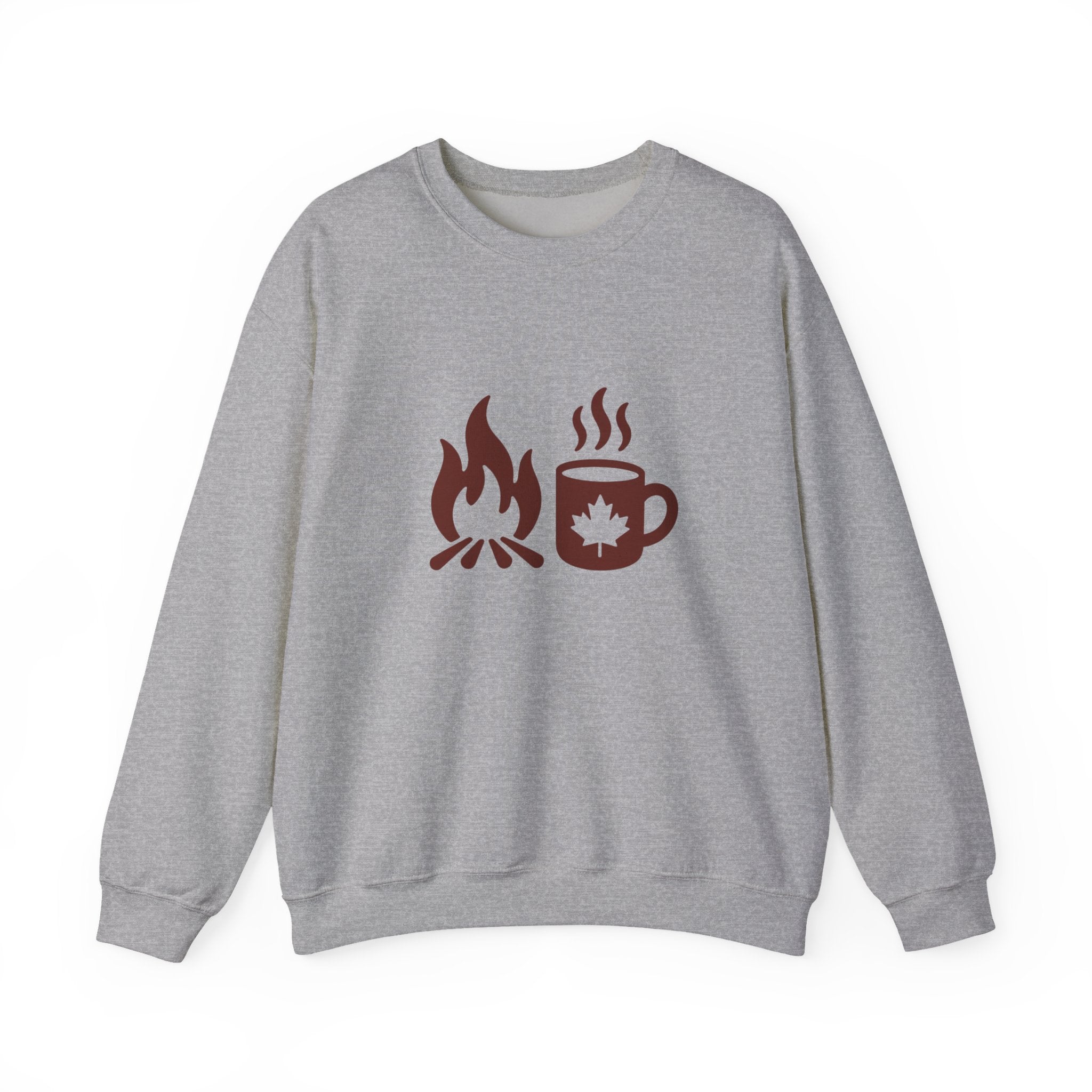Campfire & Coffee Crewneck Sweatshirt — Cozy Camping Coffee Sweatshirt