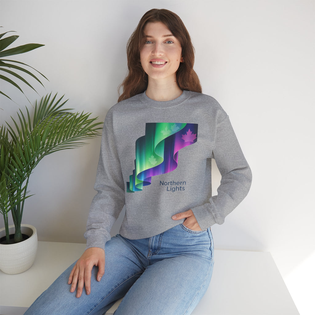 Northern Lights Crewneck Sweatshirt — Aurora Graphic Pullover