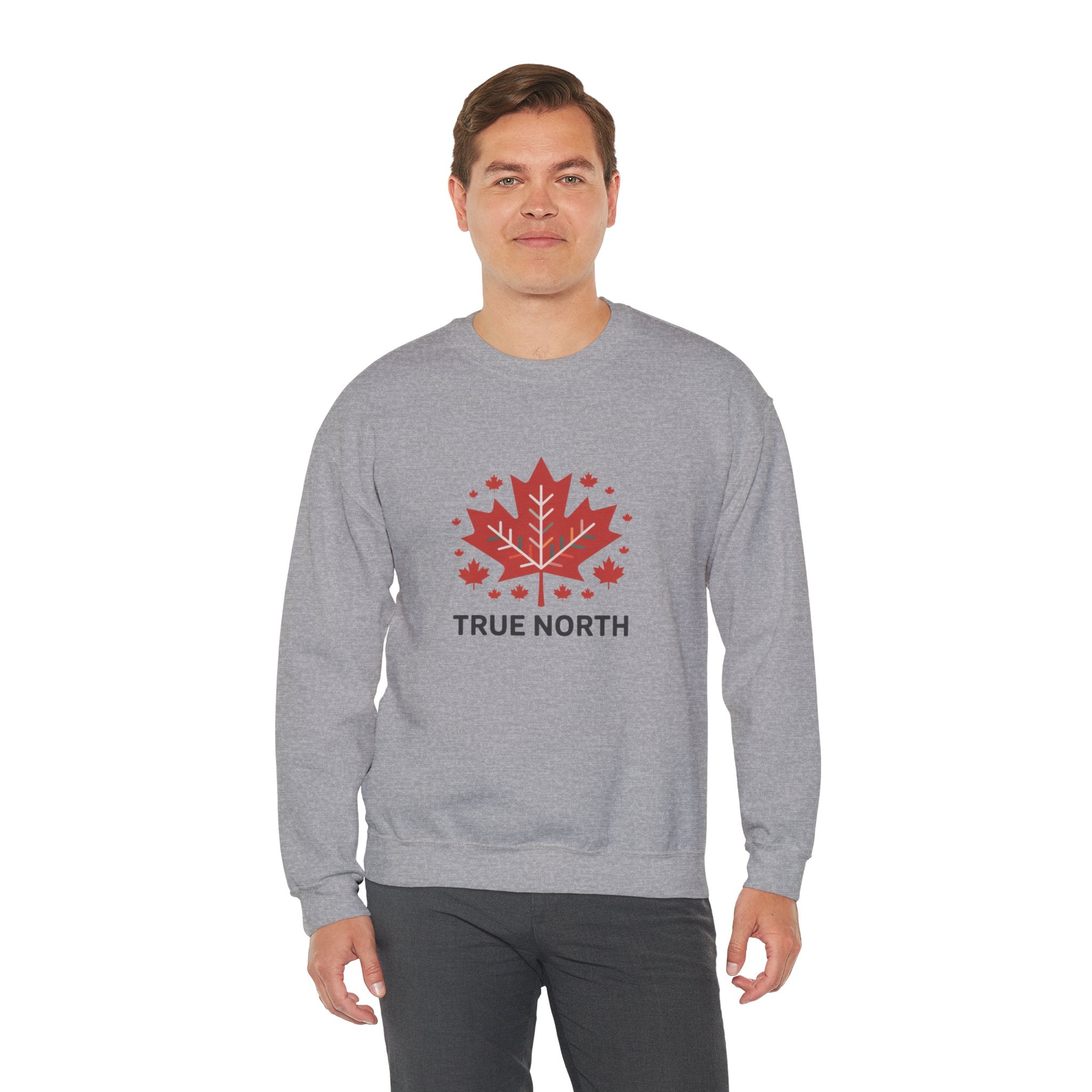 Crewneck Sweatshirt — True North Maple Leaf Graphic