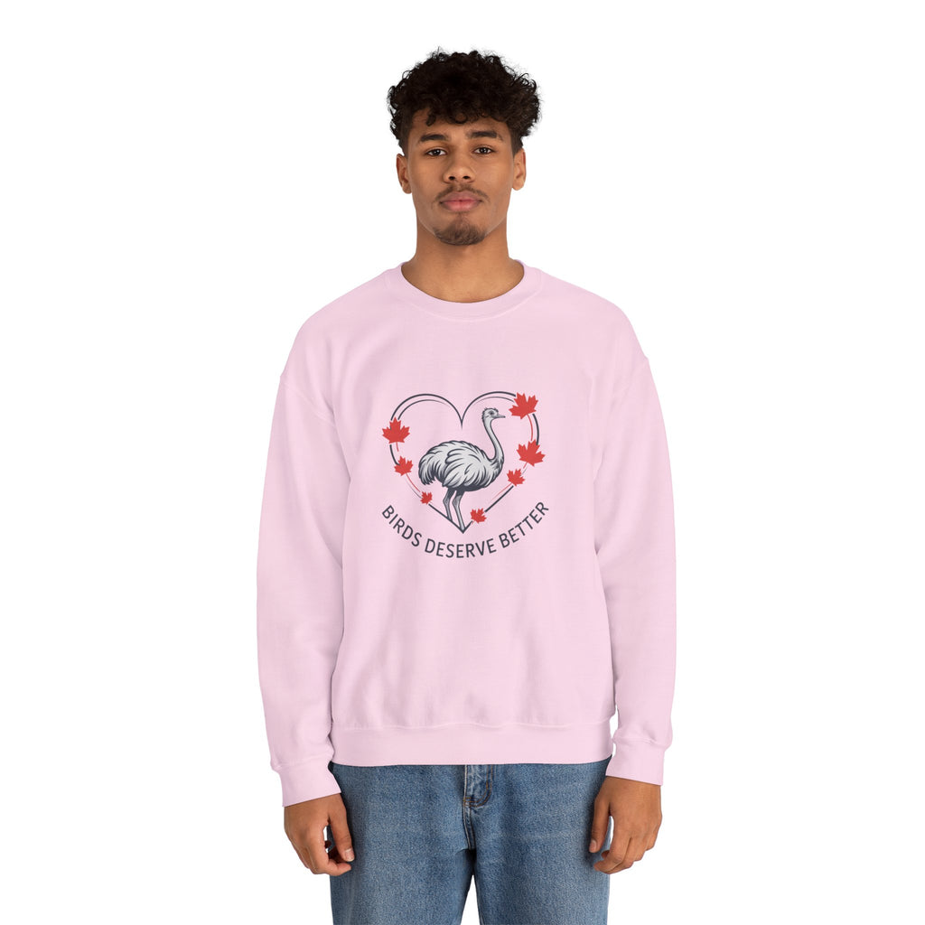 'Birds Deserve Better' Flamingo Heart Crewneck Sweatshirt