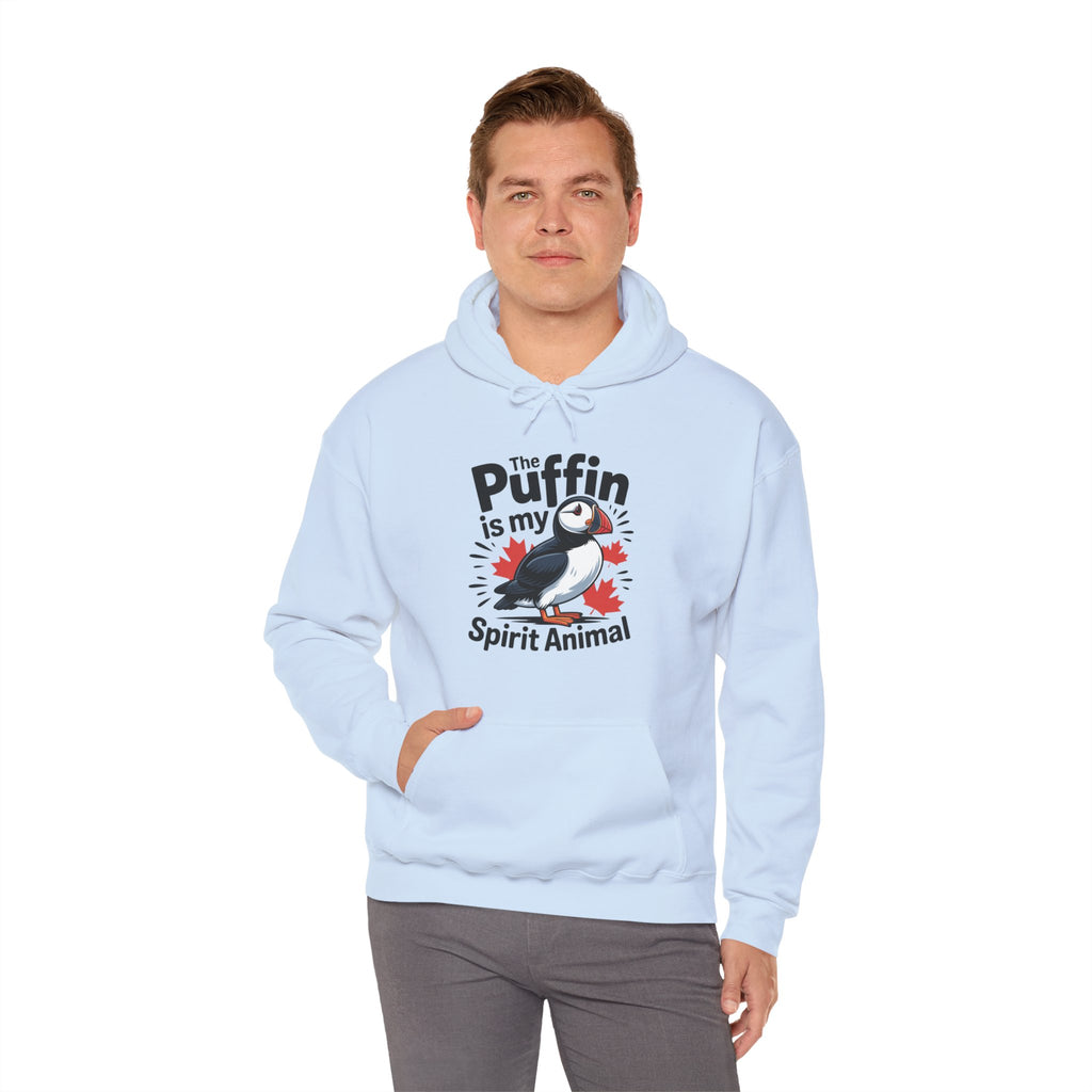 Puffin Spirit Animal Hoodie — "The Puffin is my Spirit Animal" Cute Bird Graphic Hooded Sweatshirt