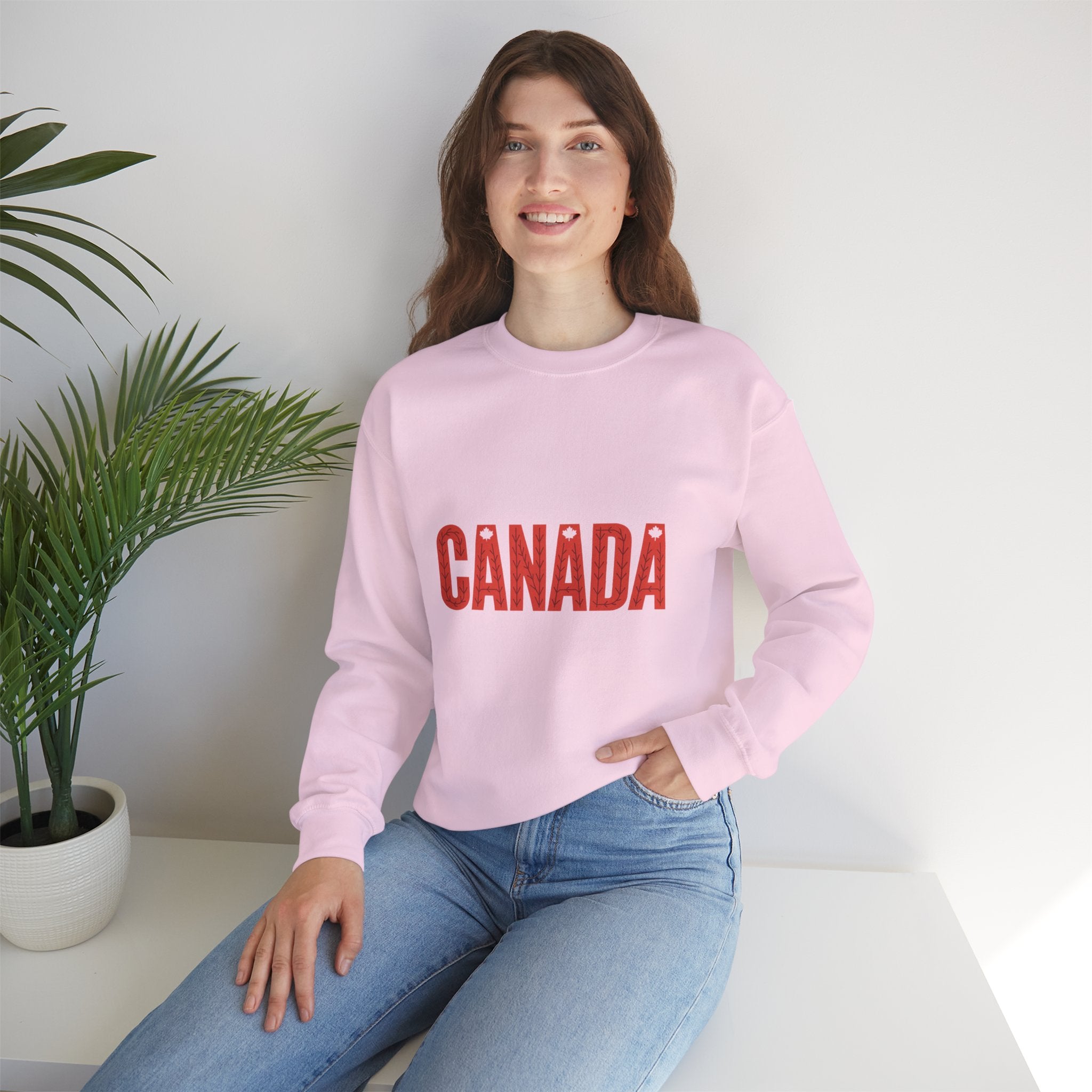 Canada Crewneck Sweatshirt – Retro Red Block Lettering