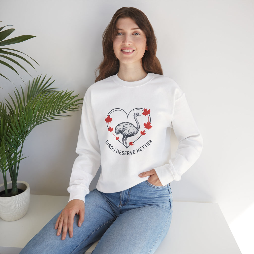 'Birds Deserve Better' Flamingo Heart Crewneck Sweatshirt