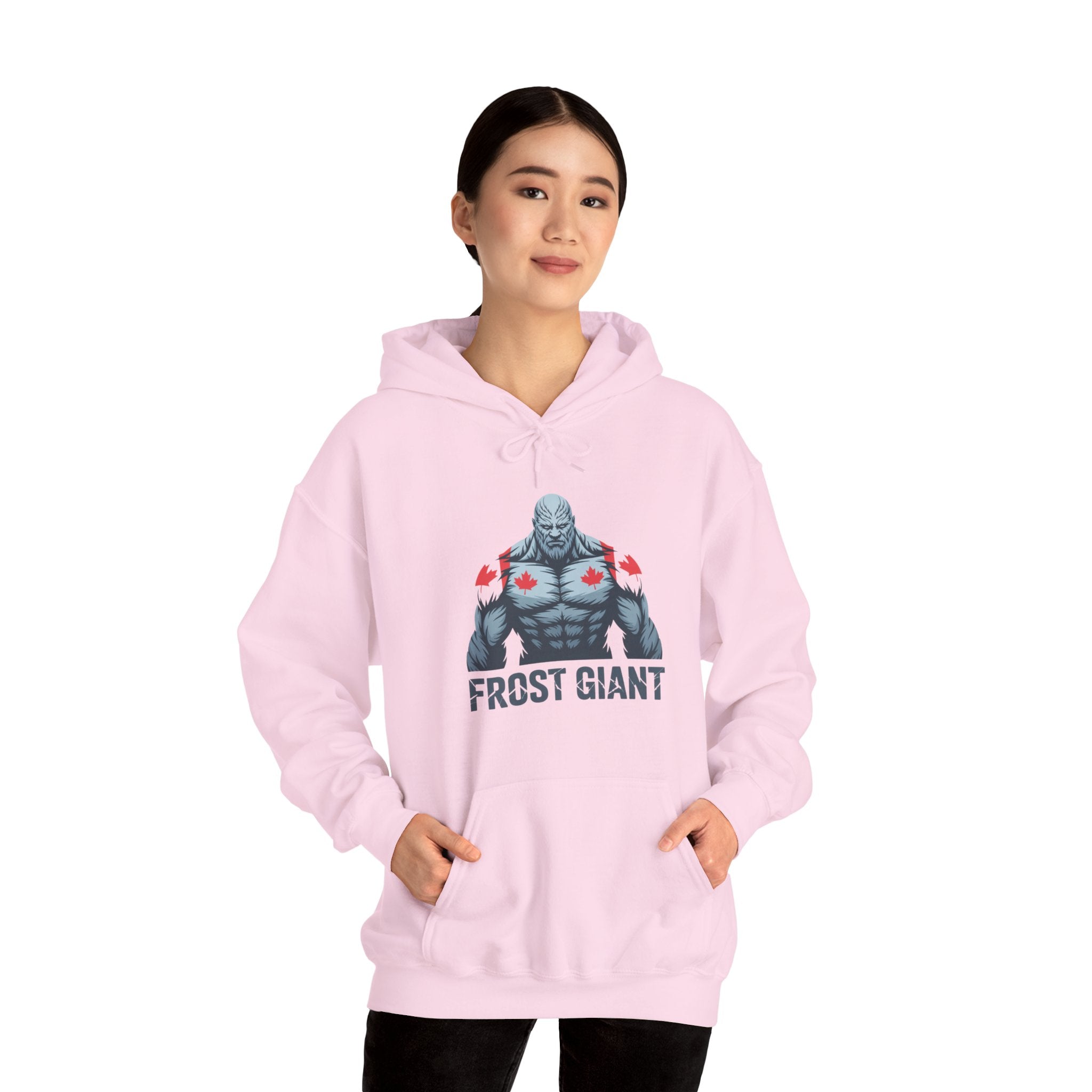 Frost Giant Hoodie — Canadian Maple Chest Winter Monster Sweatshirt