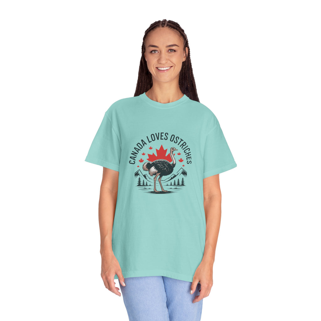 Canada Loves Ostriches T-Shirt — Canadian Novelty Graphic Tee