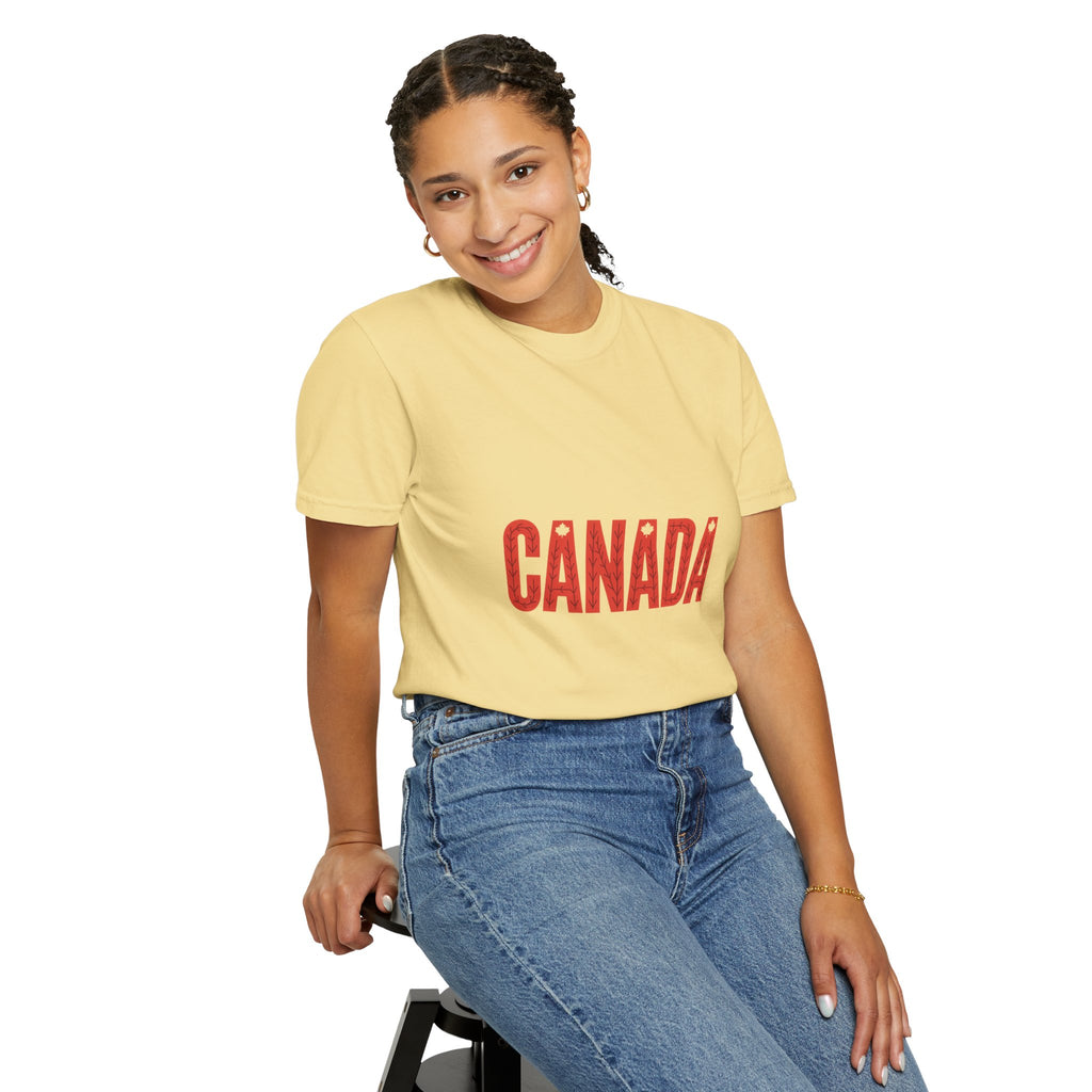 Canada Vintage-Style Graphic T-Shirt — Distressed Maple Lettering