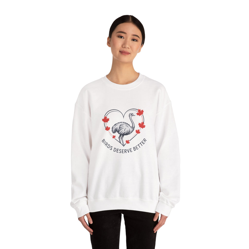 'Birds Deserve Better' Flamingo Heart Crewneck Sweatshirt