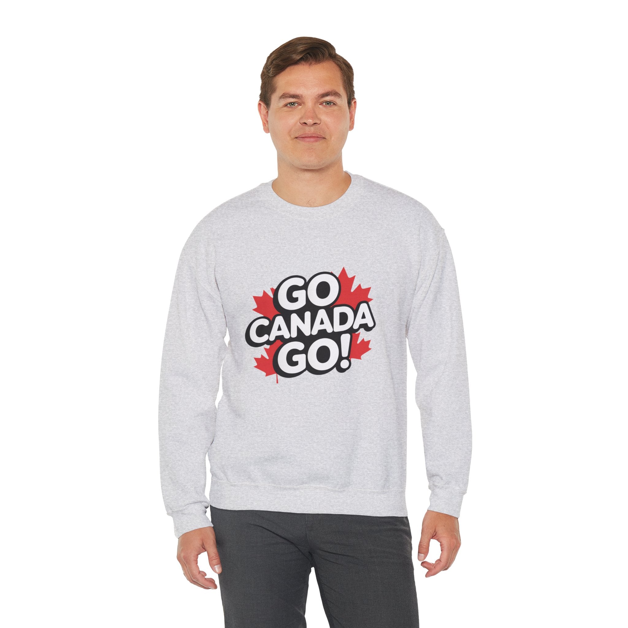 Go Canada Go! Crewneck Sweatshirt — Canadian Pride Maple Leaf Pullover