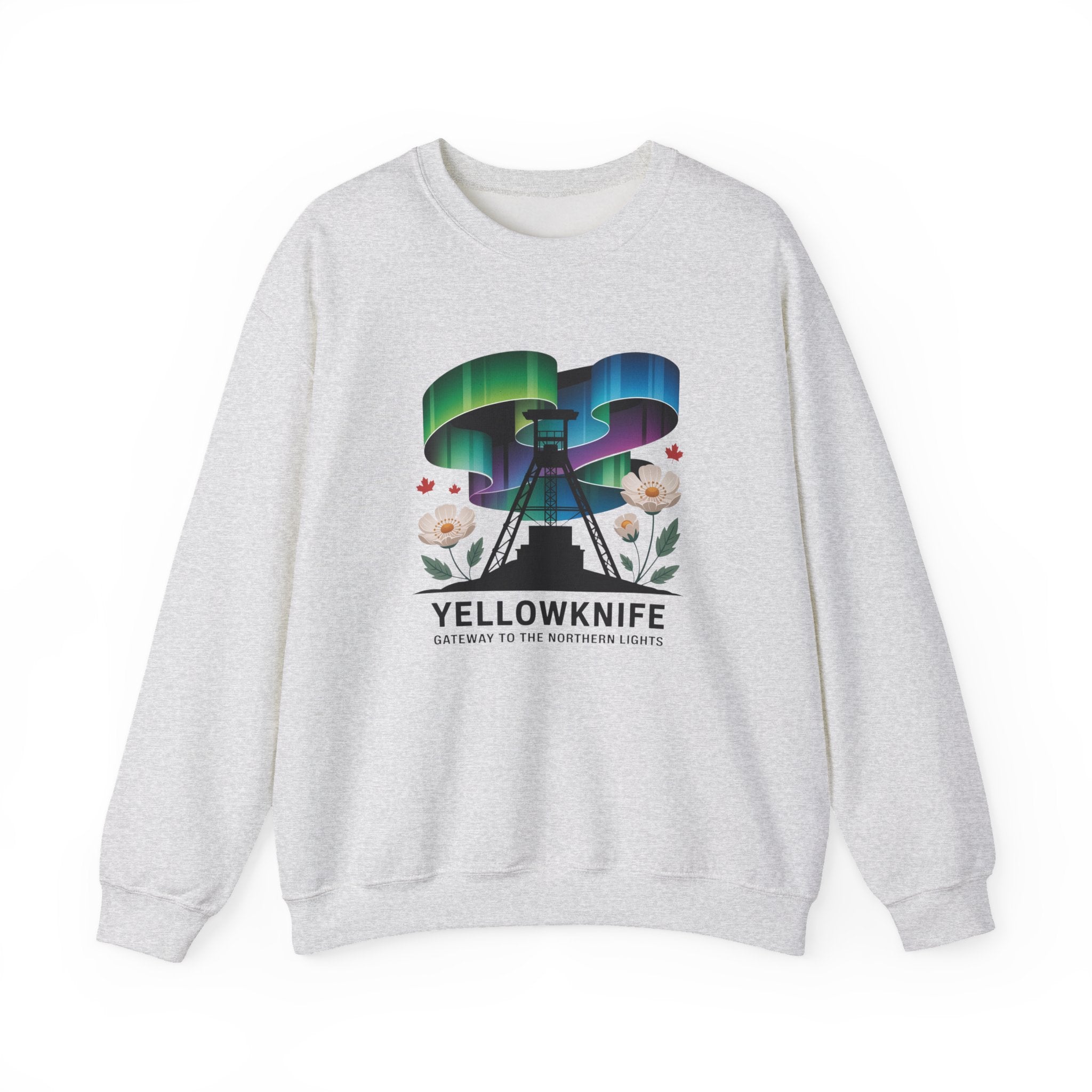 Yellowknife Northern Lights Crewneck Sweatshirt — Aurora Borealis Graphic