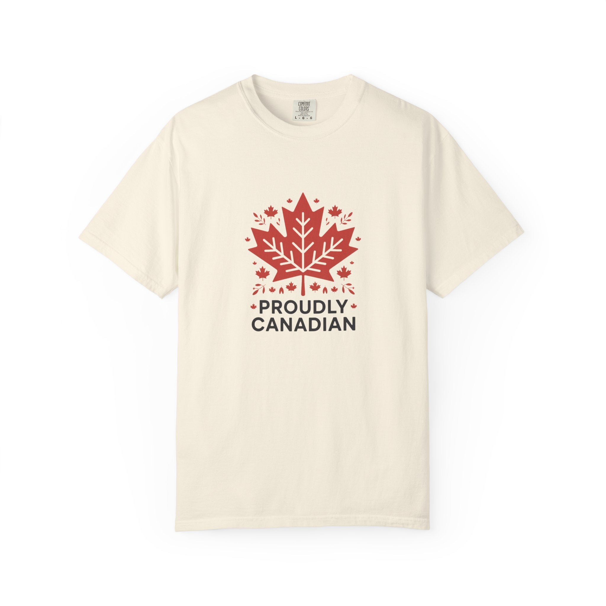 Proudly Canadian T-Shirt — Red Maple Leaf Patriotic Tee