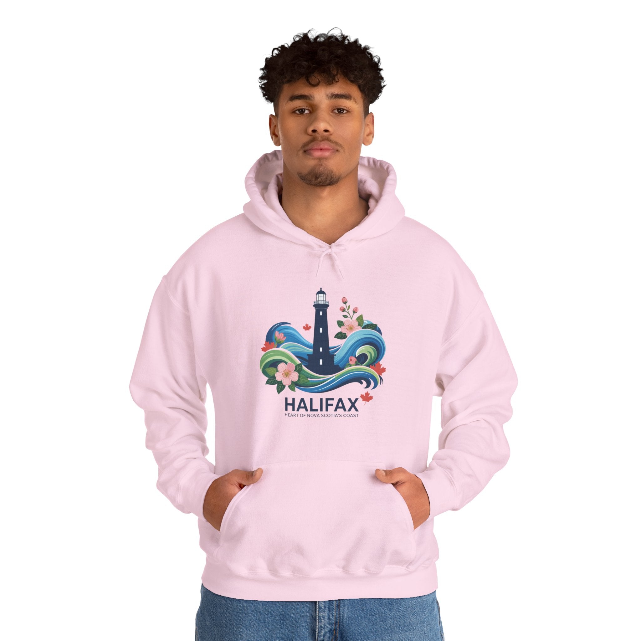 Halifax Lighthouse Hoodie — Coastal Floral Nova Scotia Sweatshirt