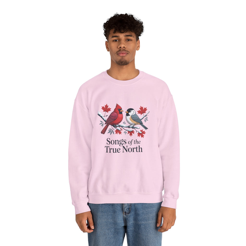 "Songs of the True North" Cardinal & Chickadee Canadian Crewneck Sweatshirt