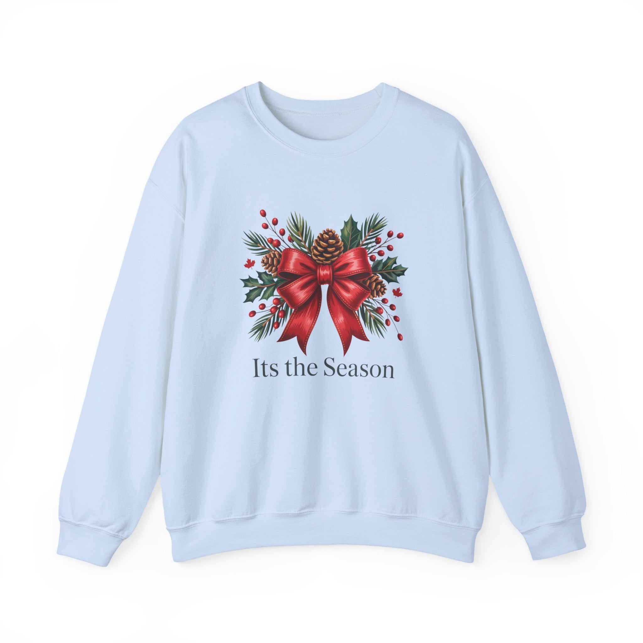 Holiday Bow Sweatshirt — "It's the Season" Christmas Crewneck