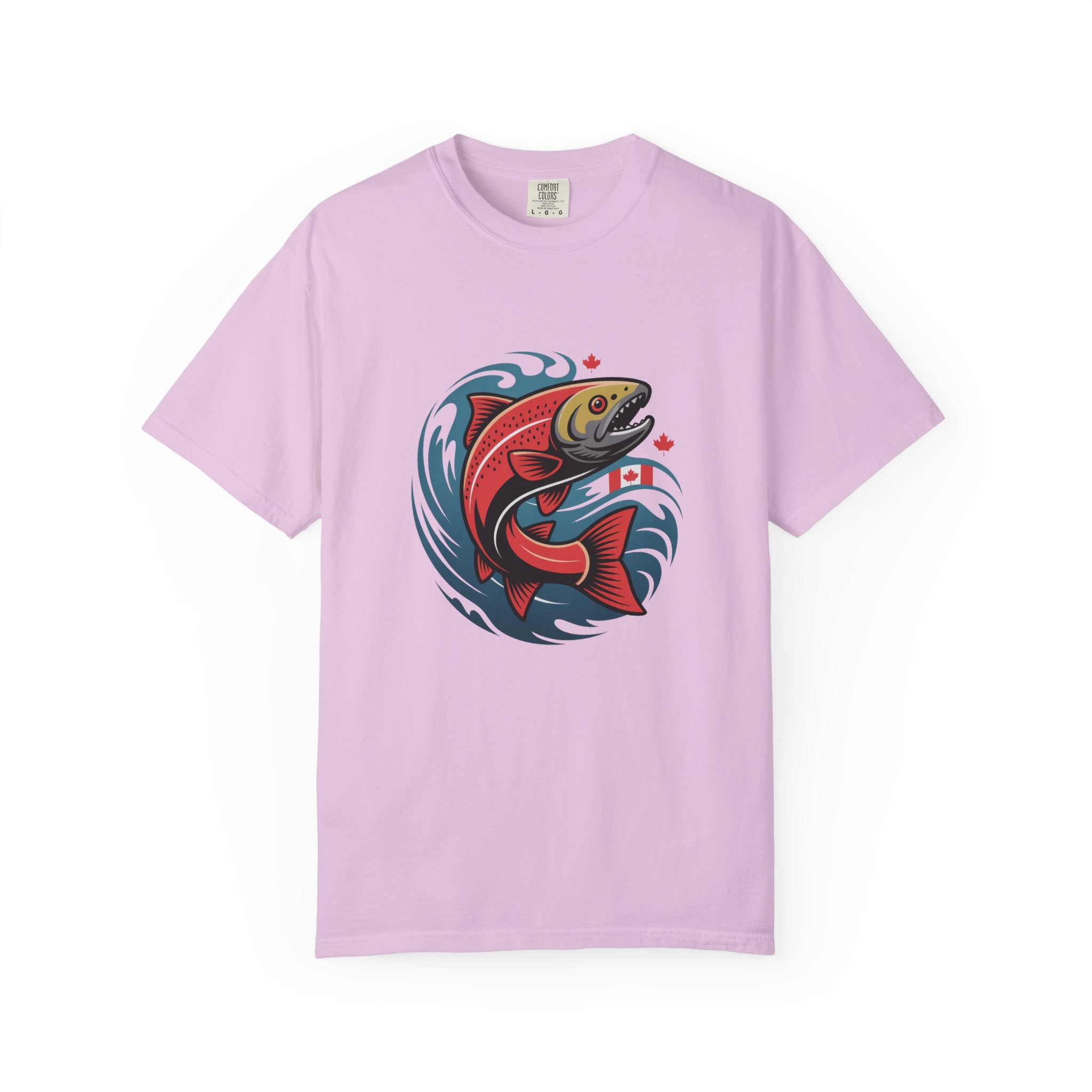 Salmon Wave T‑Shirt — Retro Fishing Graphic Tee