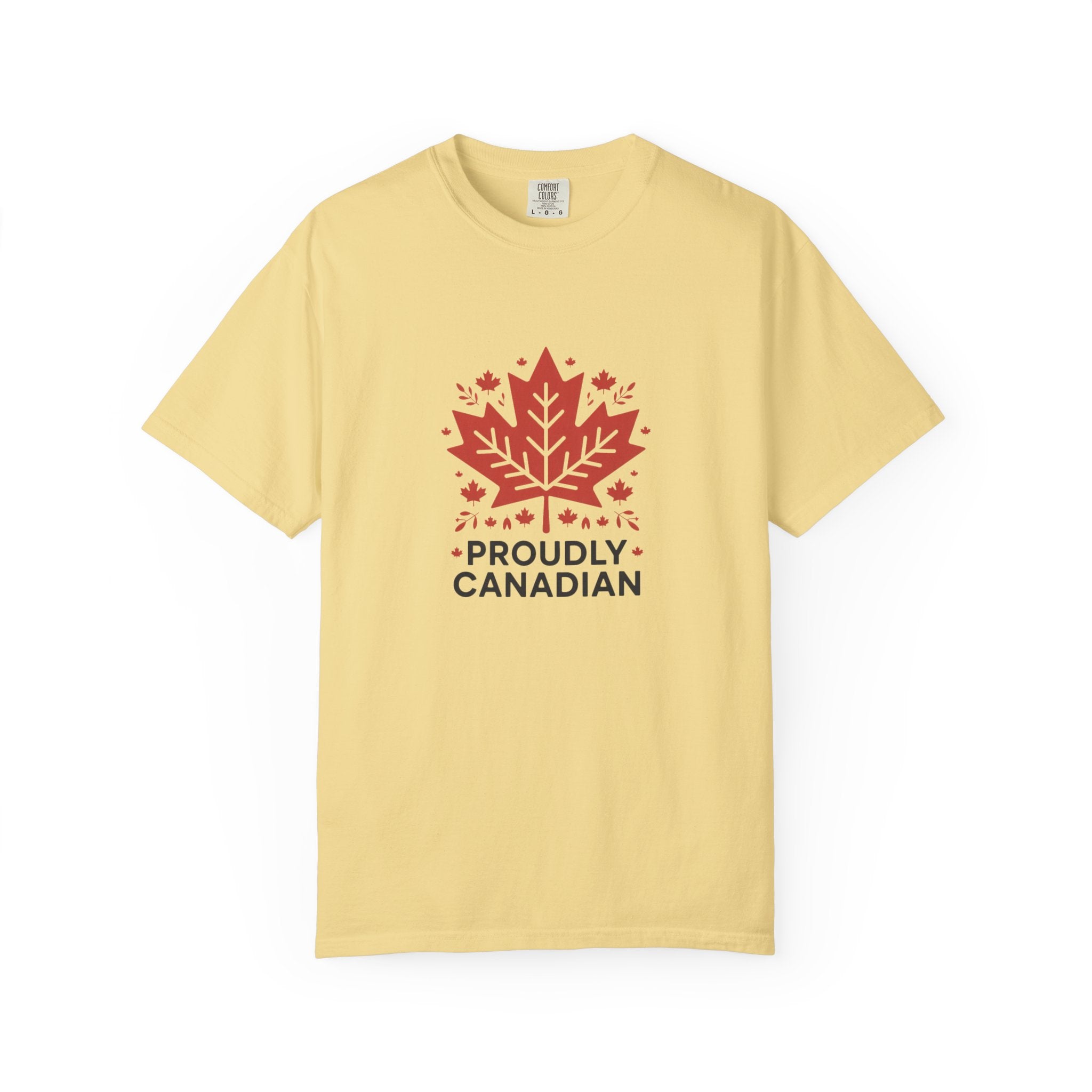 Proudly Canadian T-Shirt — Red Maple Leaf Patriotic Tee