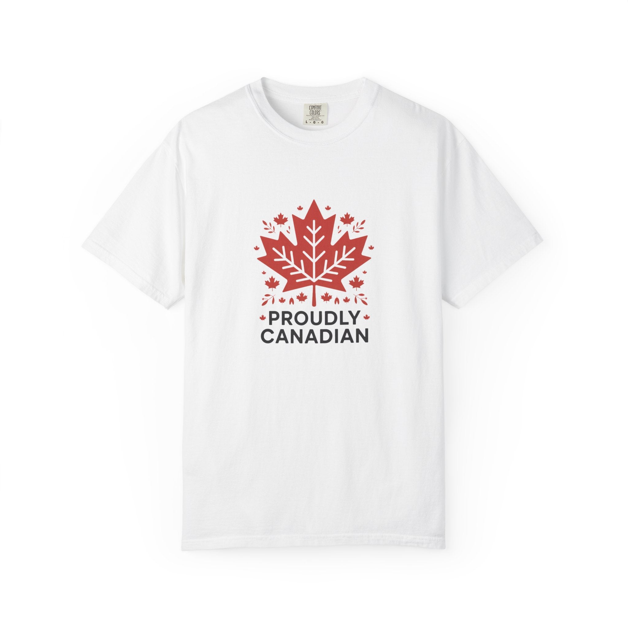 Proudly Canadian T-Shirt — Red Maple Leaf Patriotic Tee