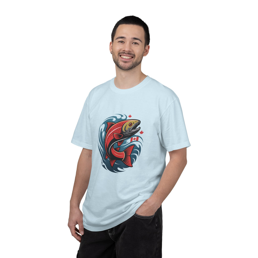 Salmon Wave T‑Shirt — Retro Fishing Graphic Tee