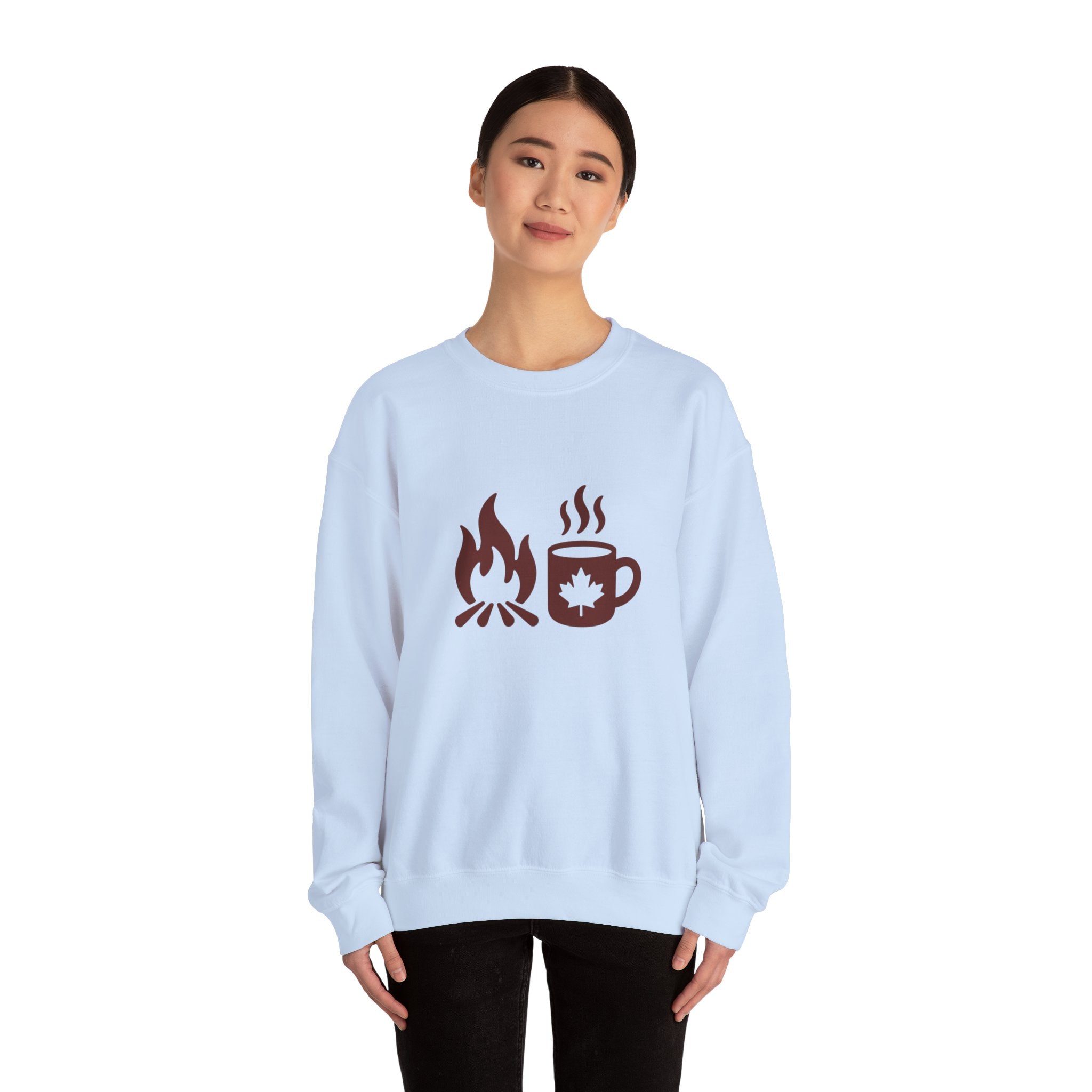 Campfire & Coffee Crewneck Sweatshirt — Cozy Camping Coffee Sweatshirt