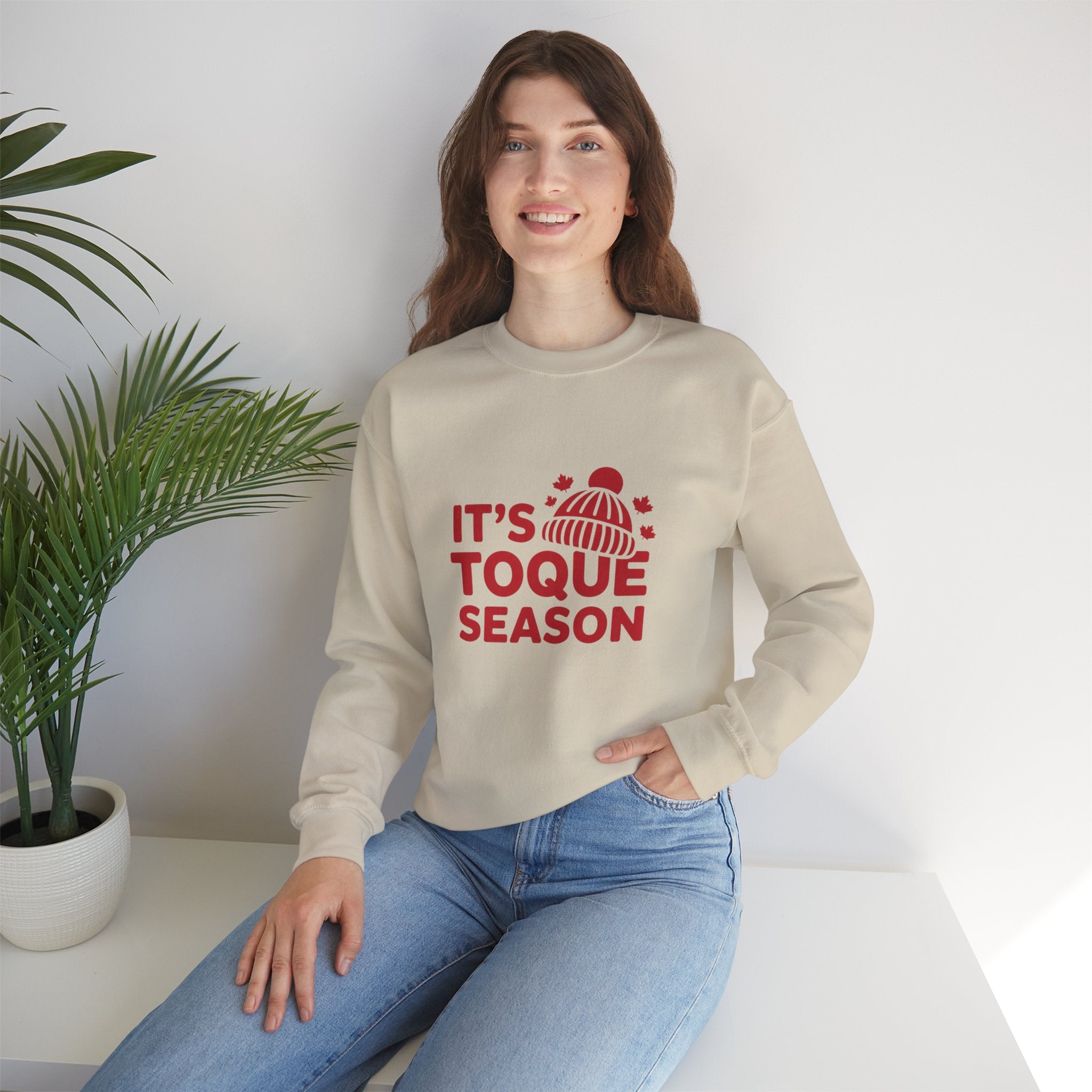 "It's Toque Season" Cozy Winter Crewneck Sweatshirt