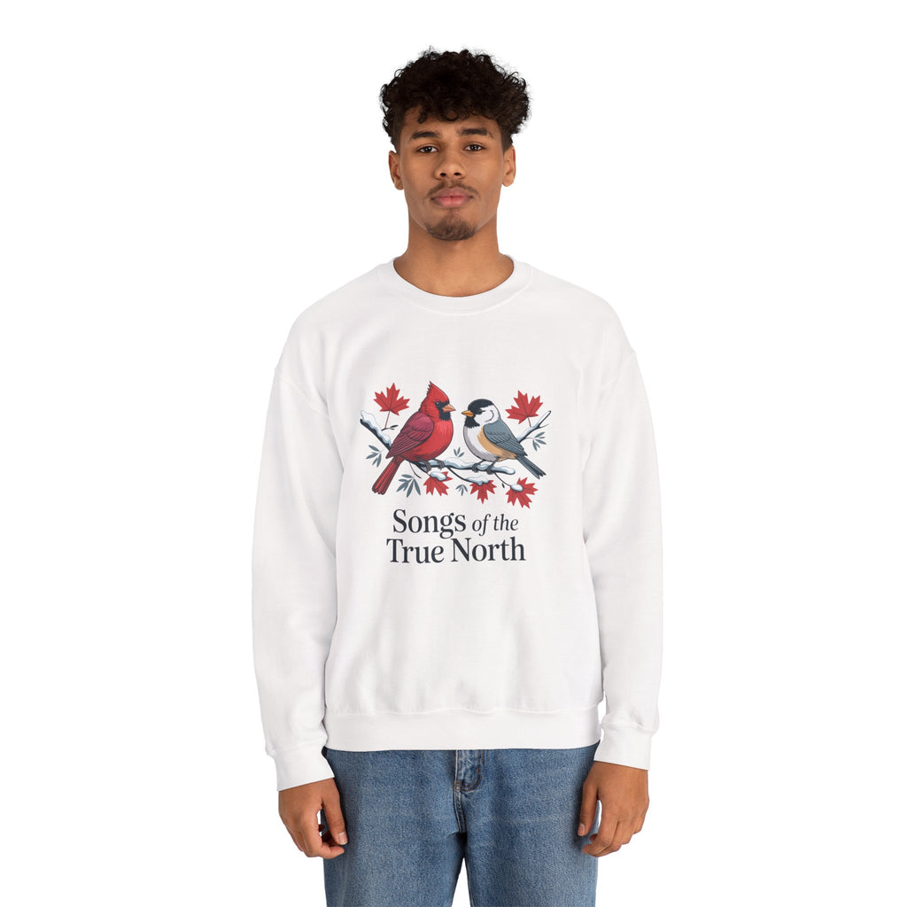 "Songs of the True North" Cardinal & Chickadee Canadian Crewneck Sweatshirt