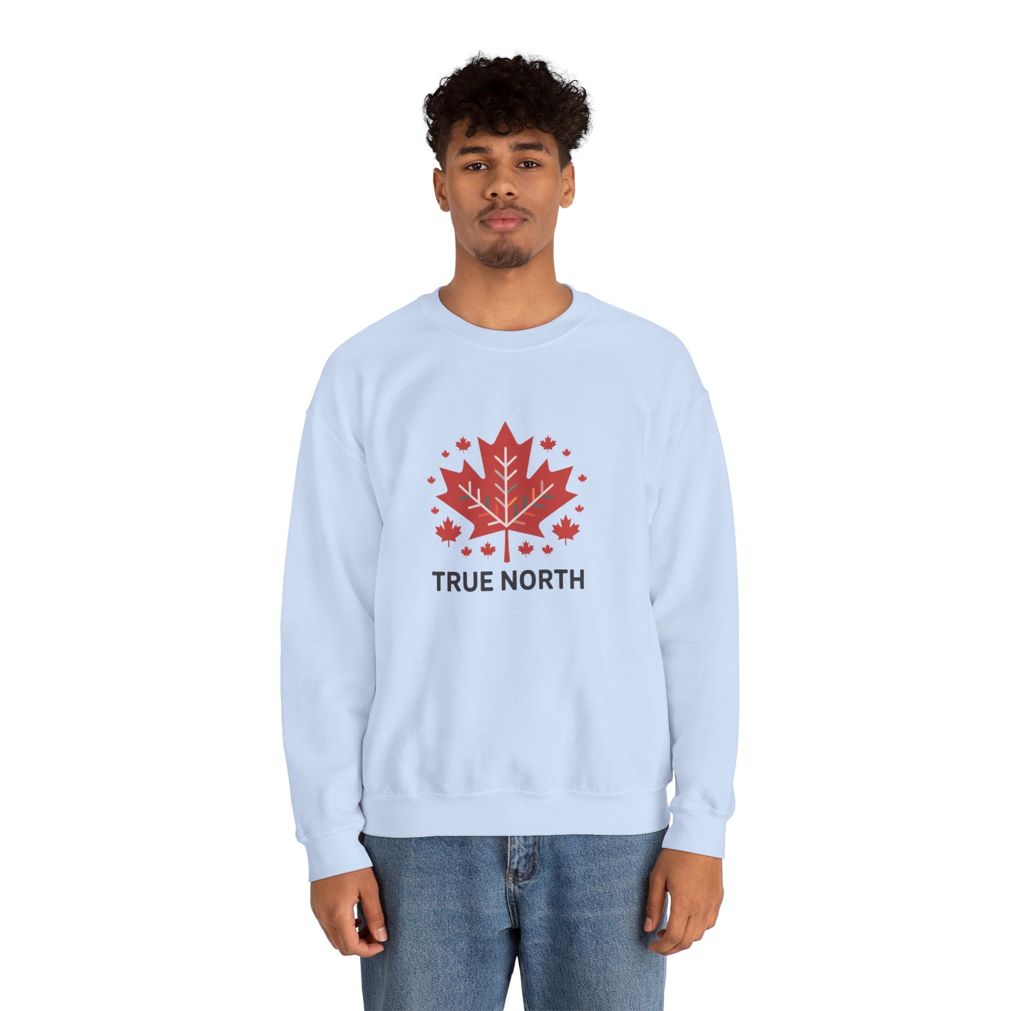 Crewneck Sweatshirt — True North Maple Leaf Graphic