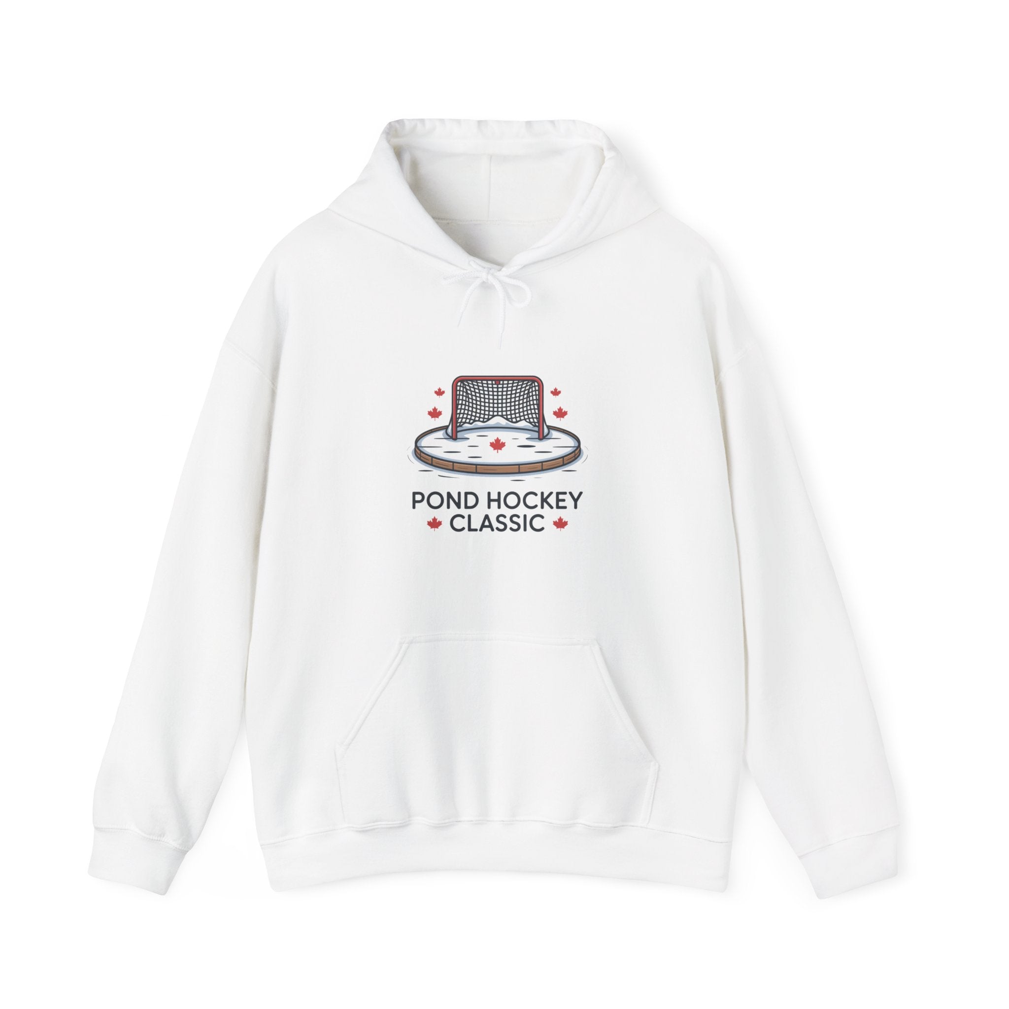 Pond Hockey Classic Hoodie — Vintage Ice Rink Hockey Sweatshirt
