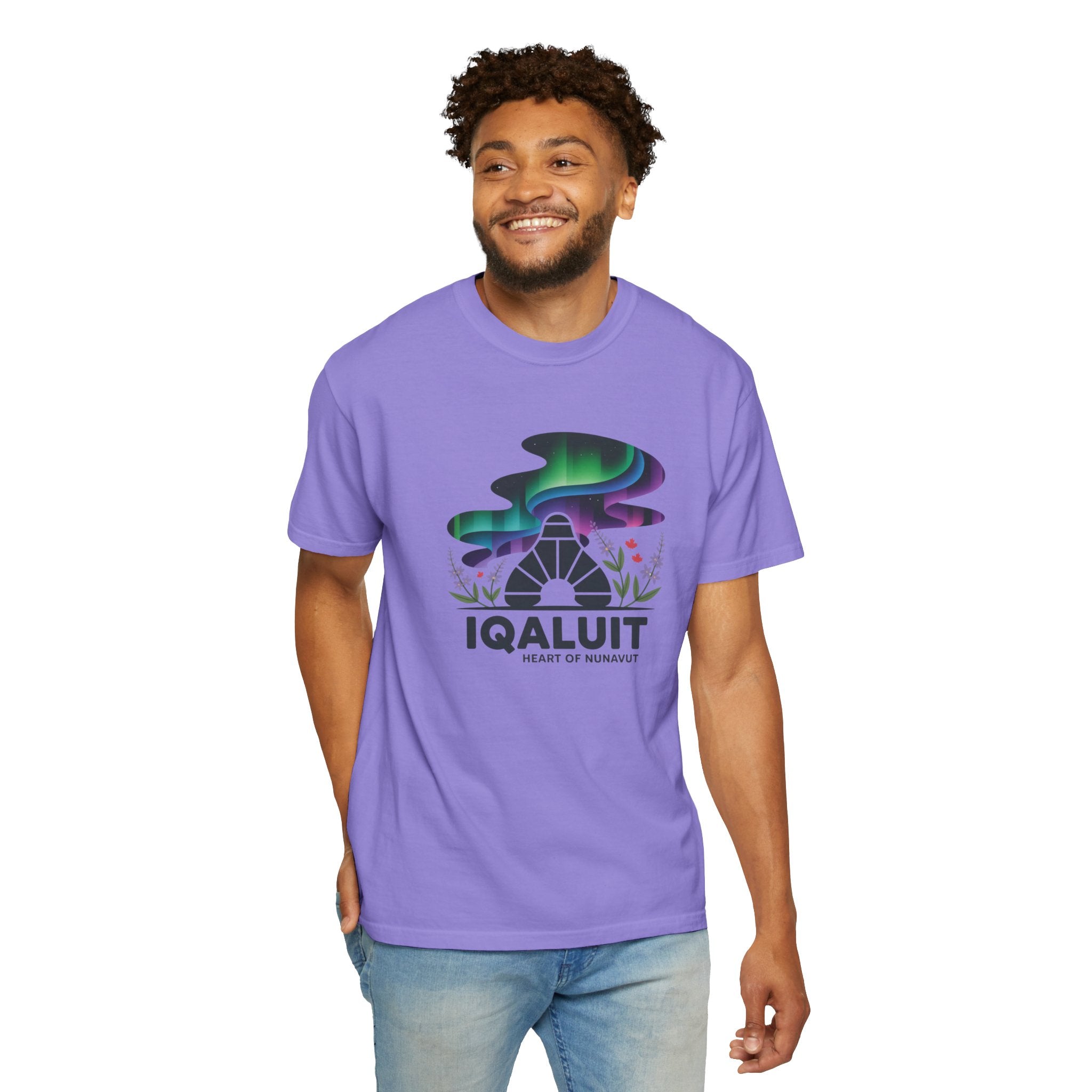 Iqaluit Northern Lights T-Shirt – Heart of Nunavut Souvenir Tee