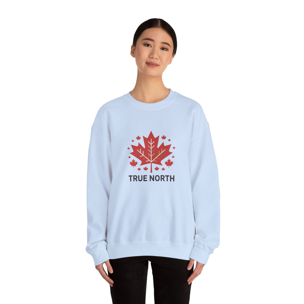 Crewneck Sweatshirt — True North Maple Leaf Graphic