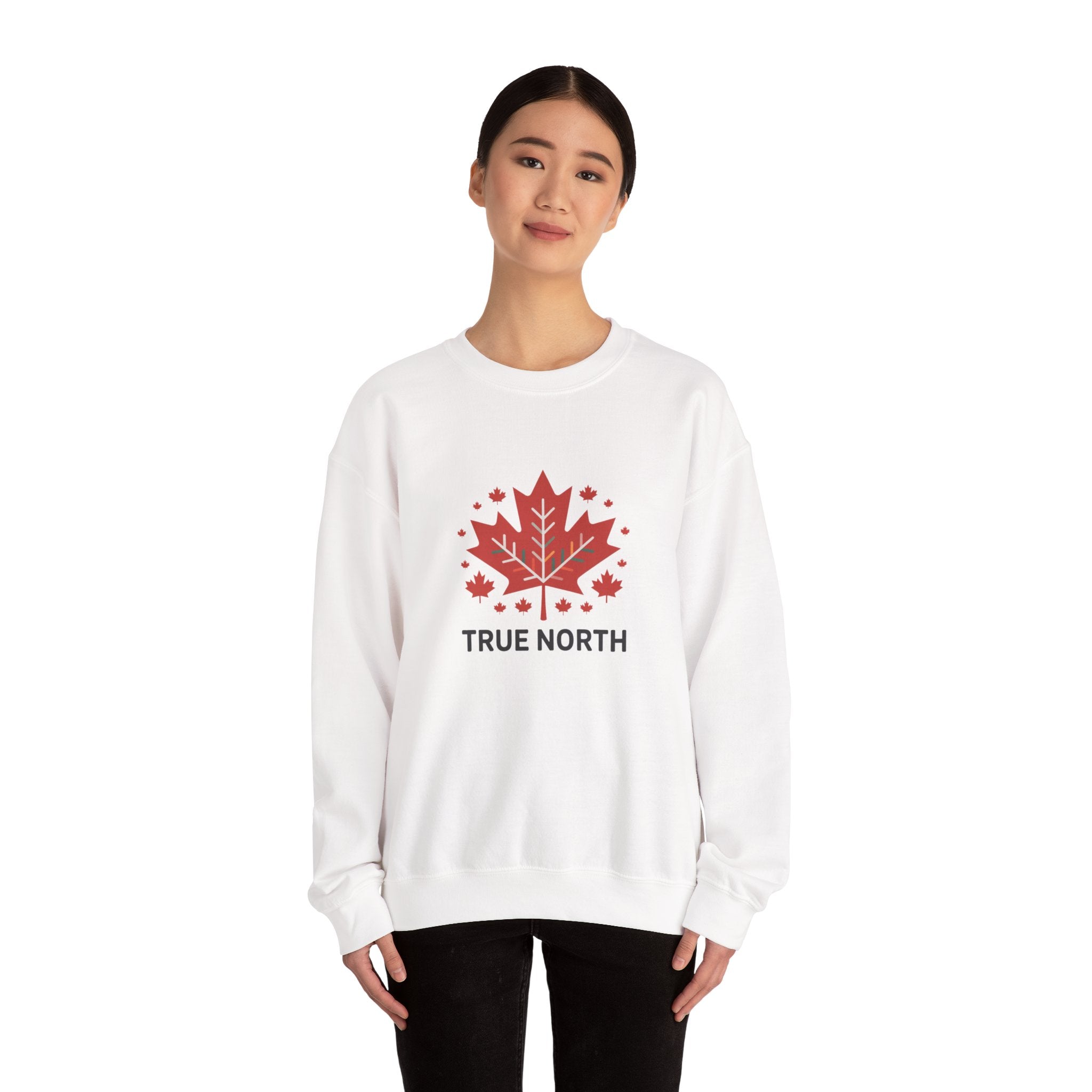 Crewneck Sweatshirt — True North Maple Leaf Graphic