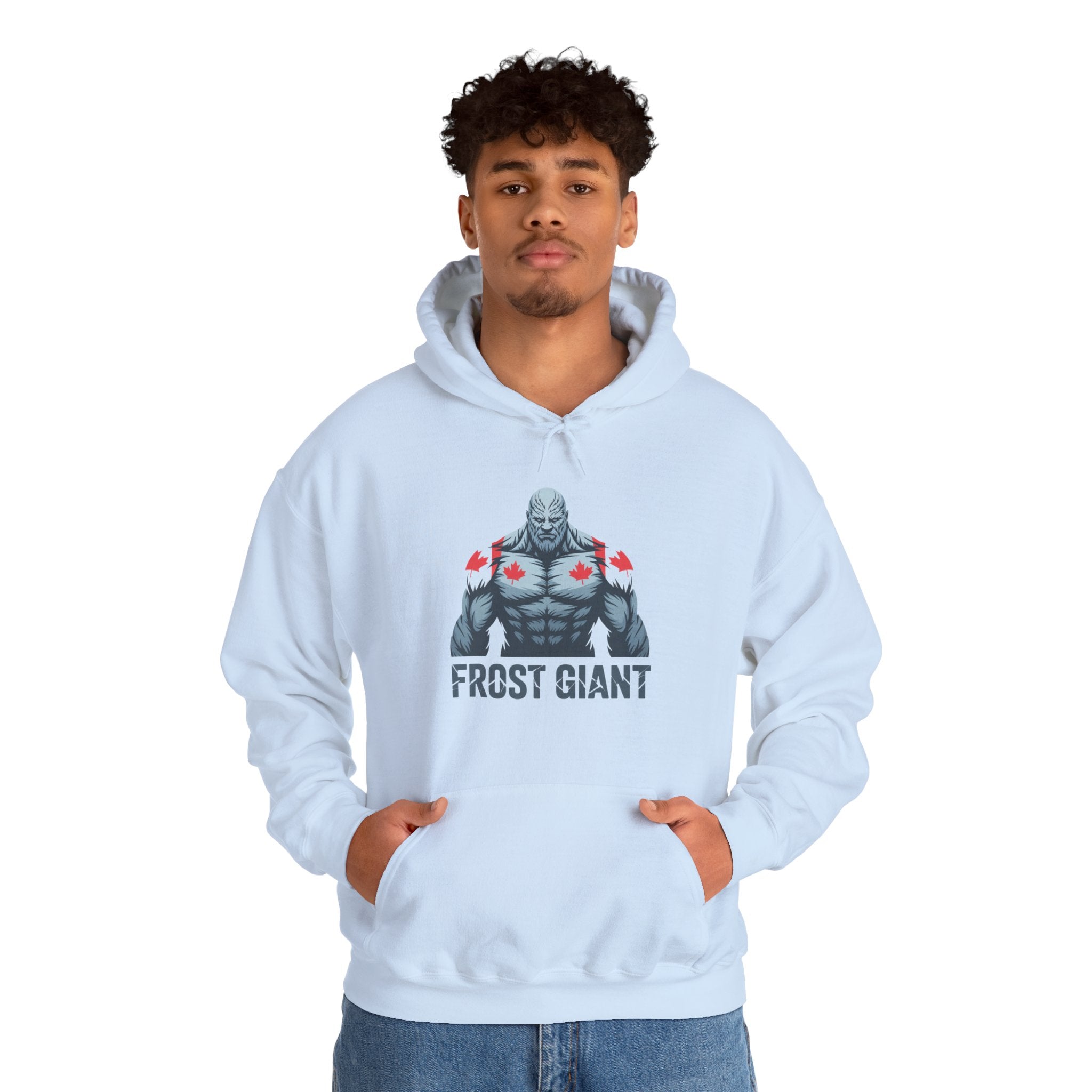Frost Giant Hoodie — Canadian Maple Chest Winter Monster Sweatshirt
