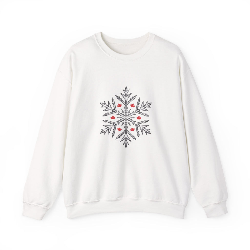 Minimal Snowflake Design with Red Berry Accents - Sweatshirt
