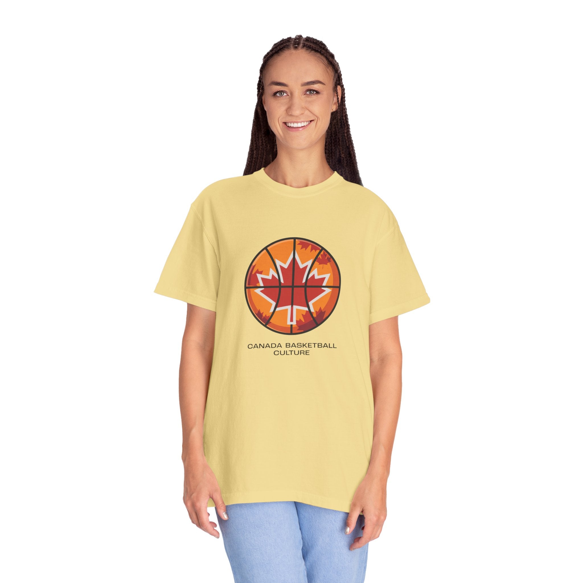 Canada Basketball Culture T-Shirt — Maple Leaf Basketball Graphic Tee