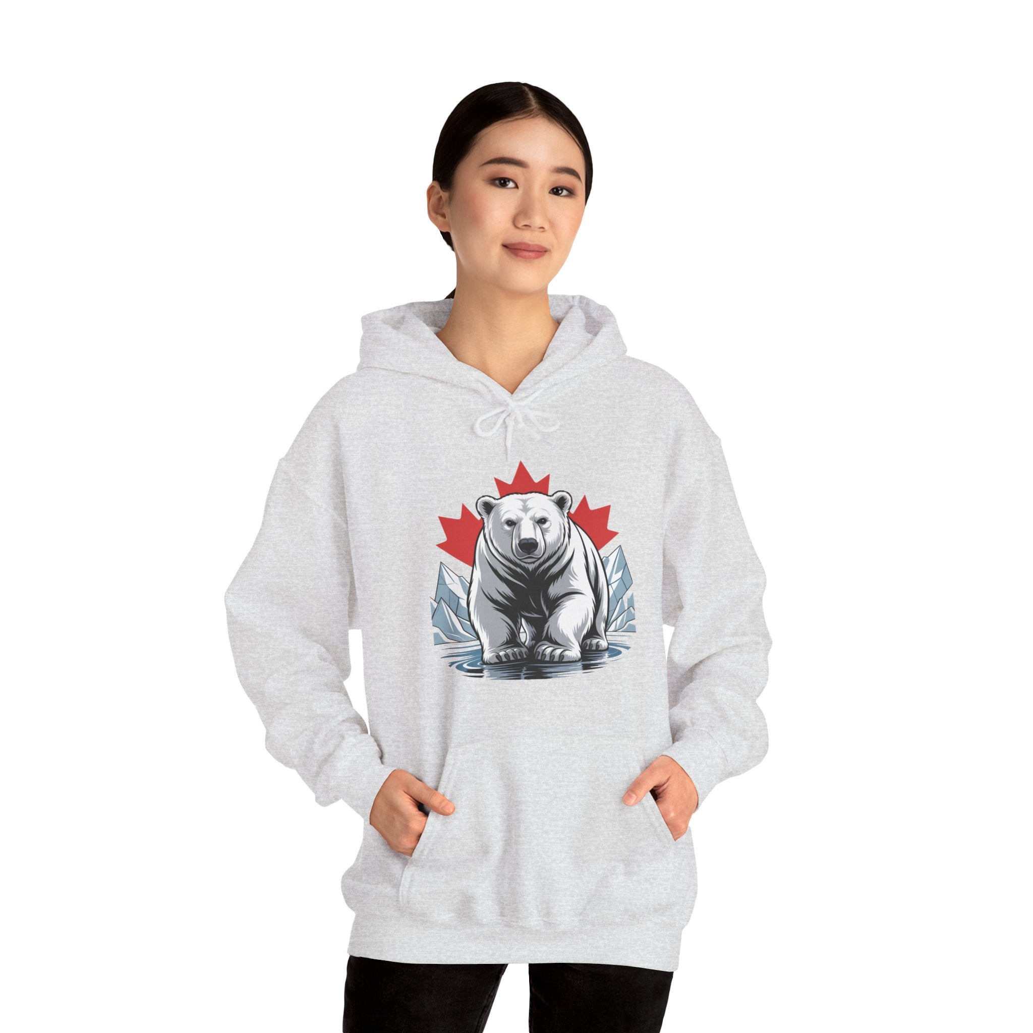 Polar Bear Maple Hoodie – Canadian Pride Winter Pullover